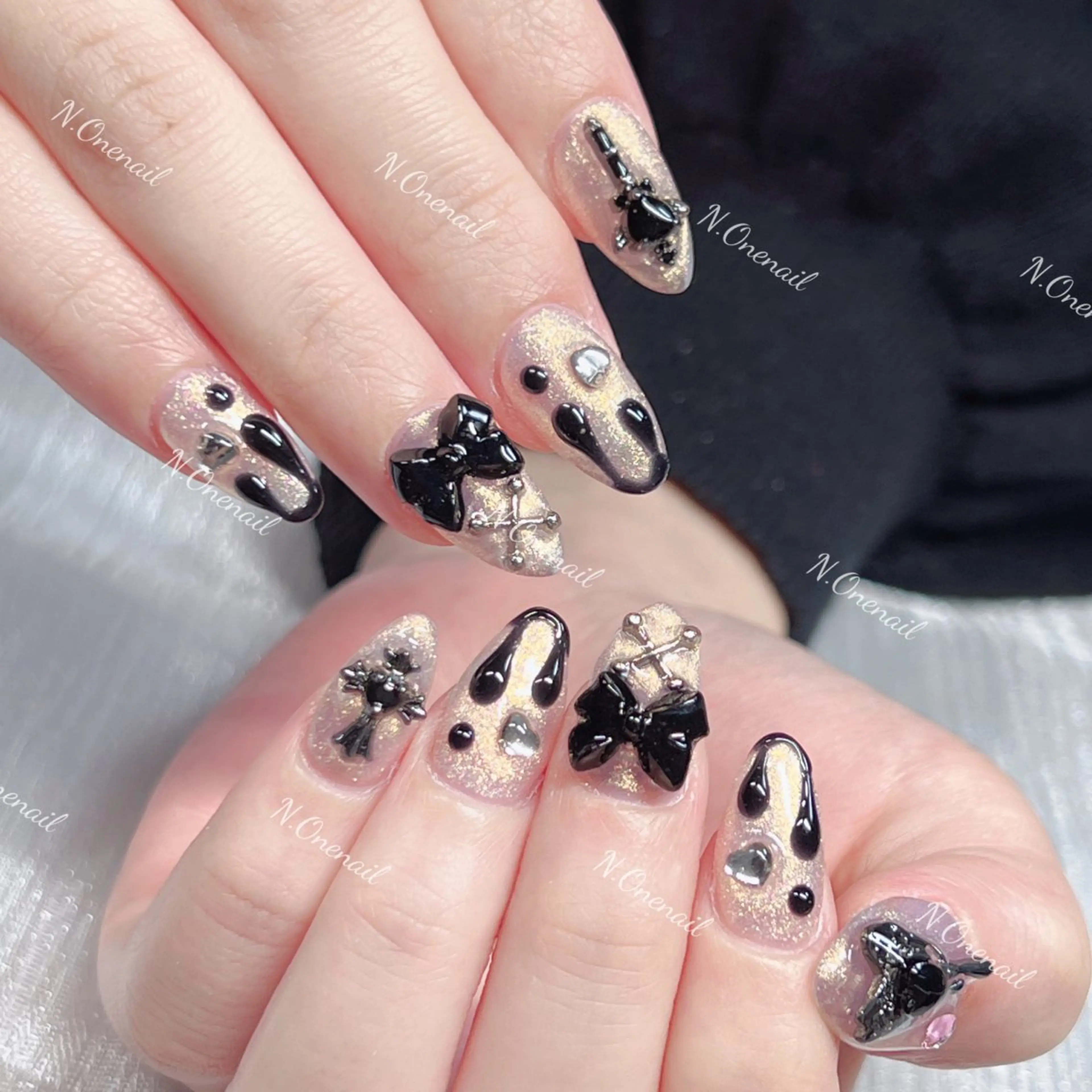 ネイル アートネイル グラデーション キラキラネイル ニュアンスネイル オフィスネイル 長いだし/スカルプ/ パラシェルN.oneのネイルデザイン