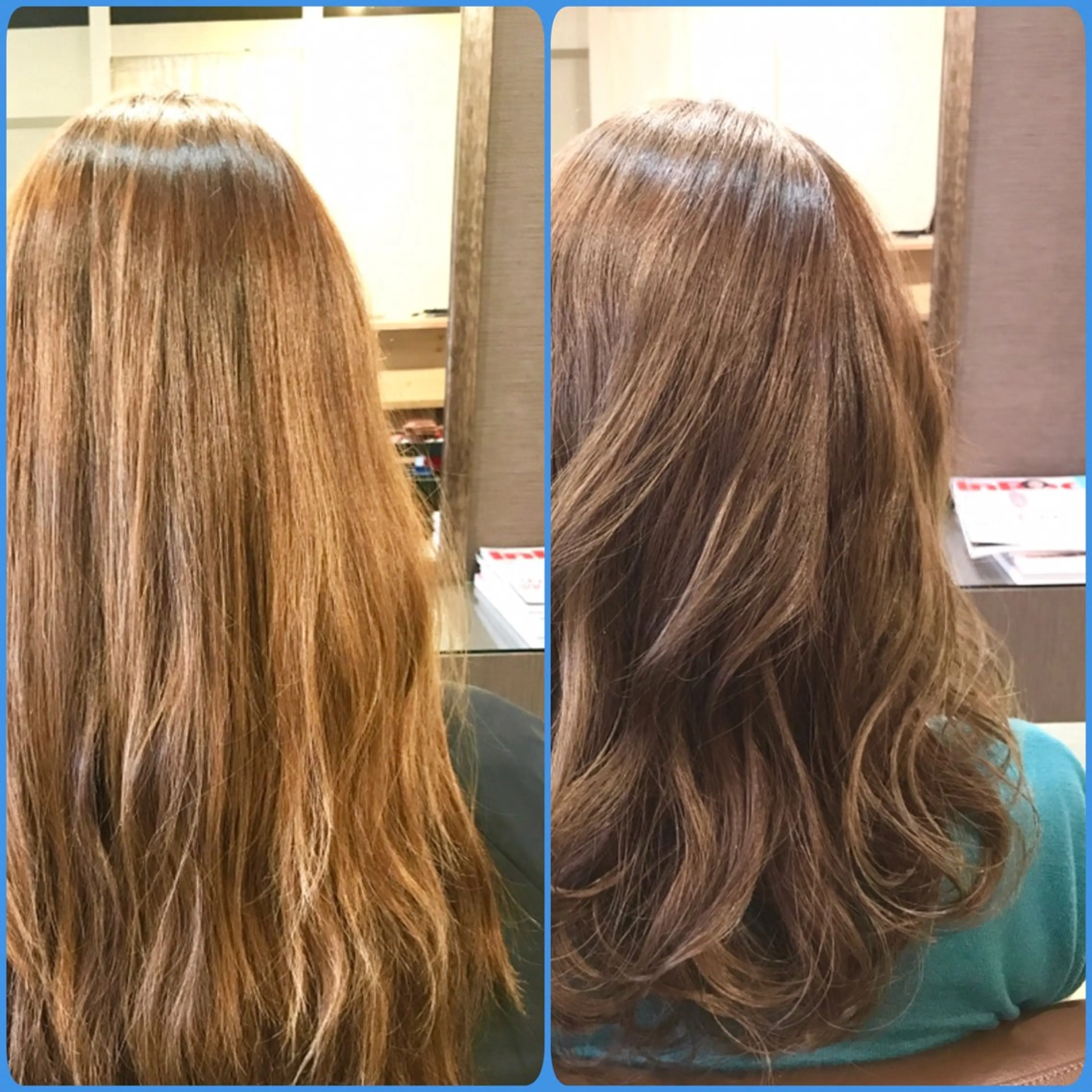 セミロング カラー パーマ セミロングパーマ ベージュカラー レイヤーカット ローレイヤー カット ヘアカラー パーマ Gina所属・サトウ Dのヘアスタイル