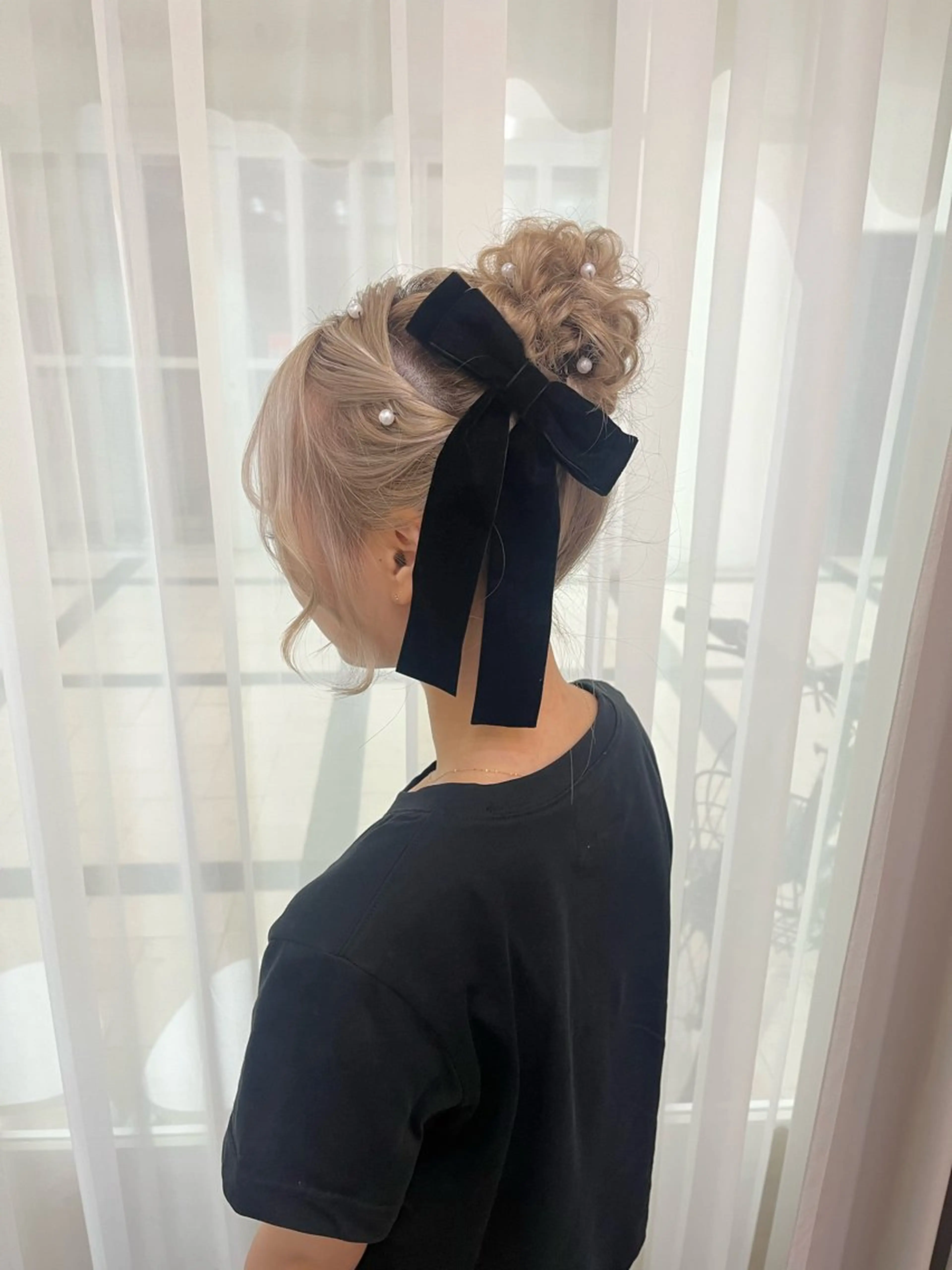 セミロング ヘアアレンジ お団子ヘア ヘアセット lien ヒジリのその他イメージ