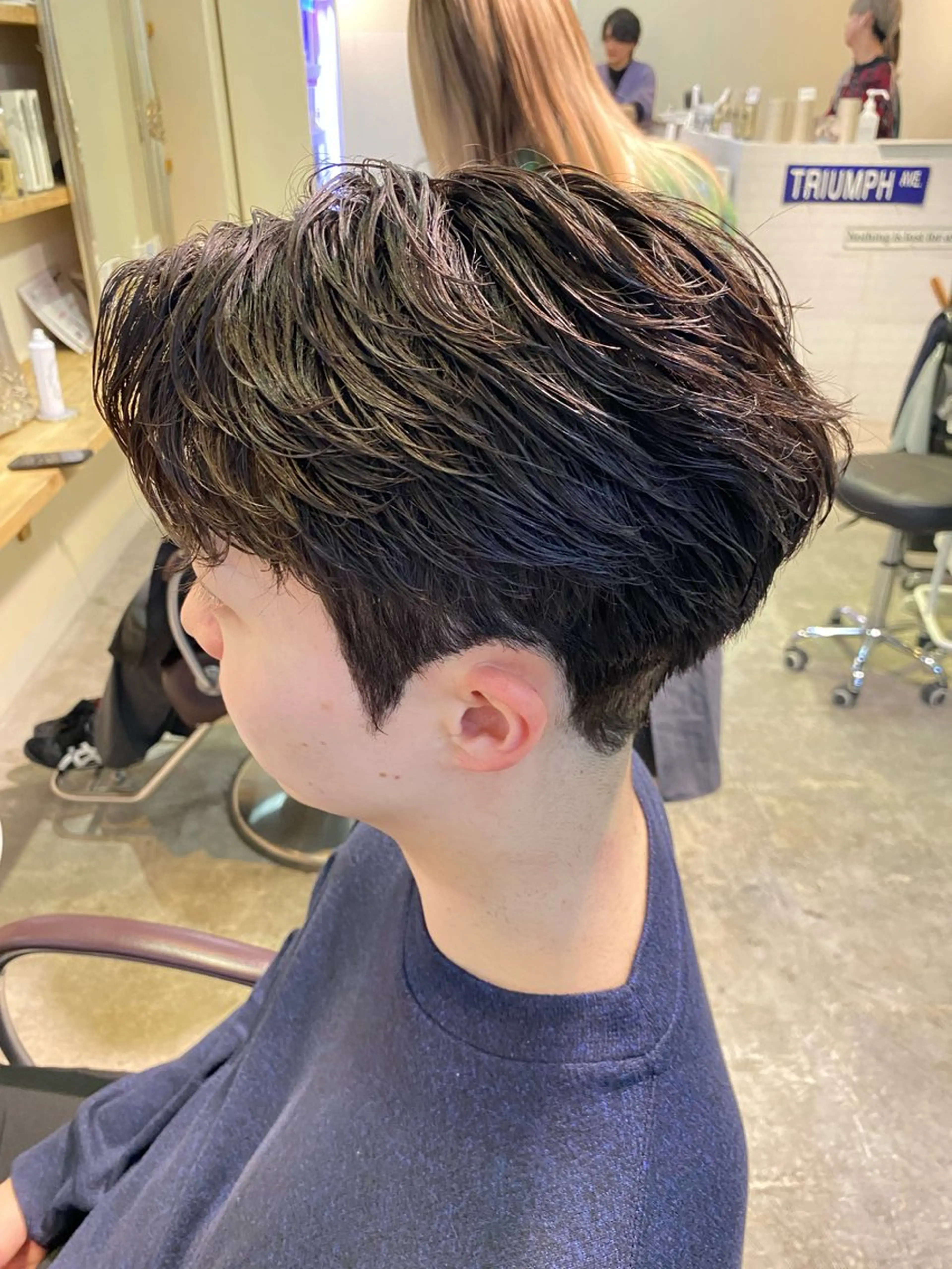 ショート パーマ メンズ フェザーパーマ メンズパーマ カット パーマ パーマ特化/フェザー パーマシャドウ/真生のヘアスタイル