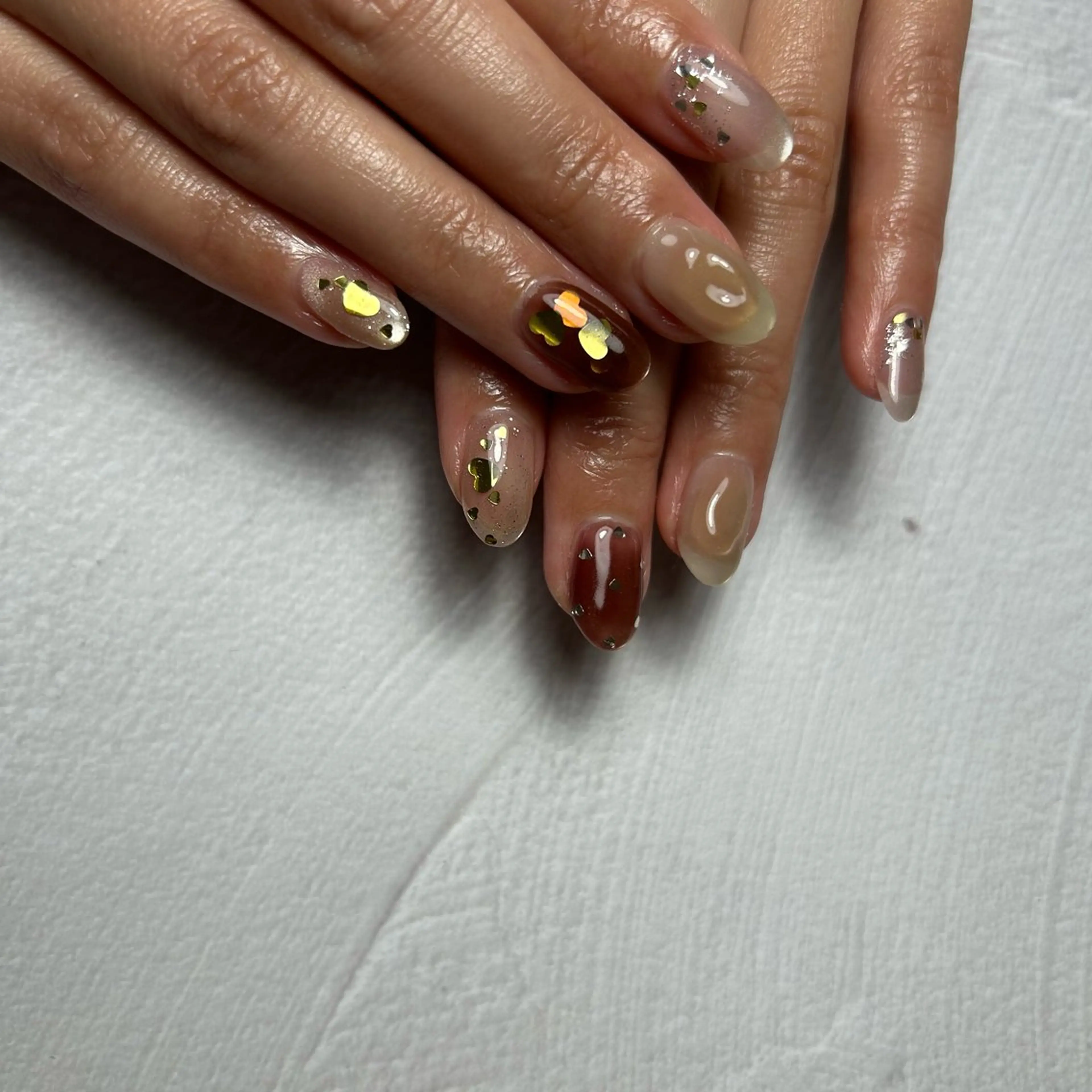 ネイル ハート マグネットネイル バレンタイン soa.Aika 自爪育成のネイルデザイン