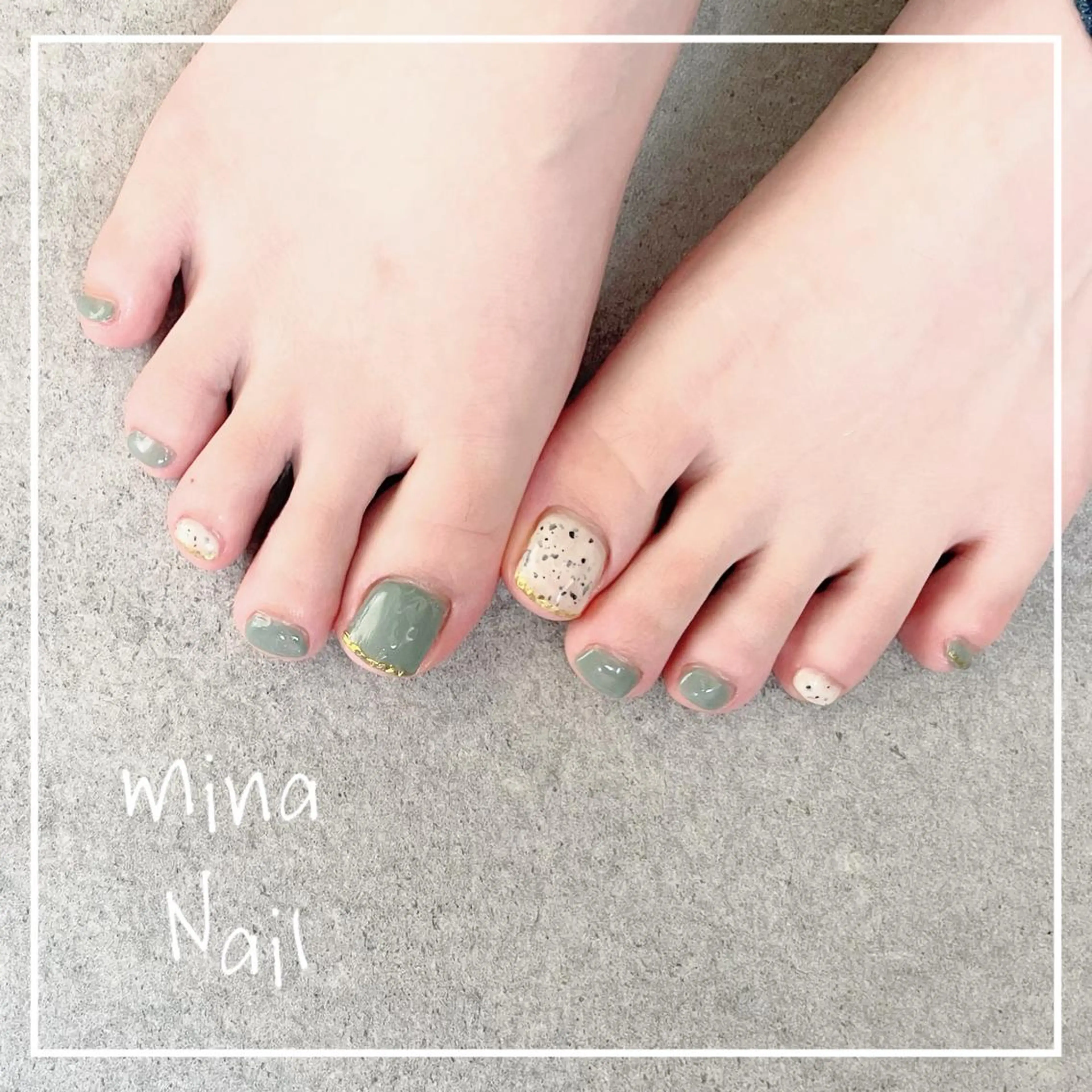 ネイル ジェルネイル グリーン mina Nailのネイルデザイン