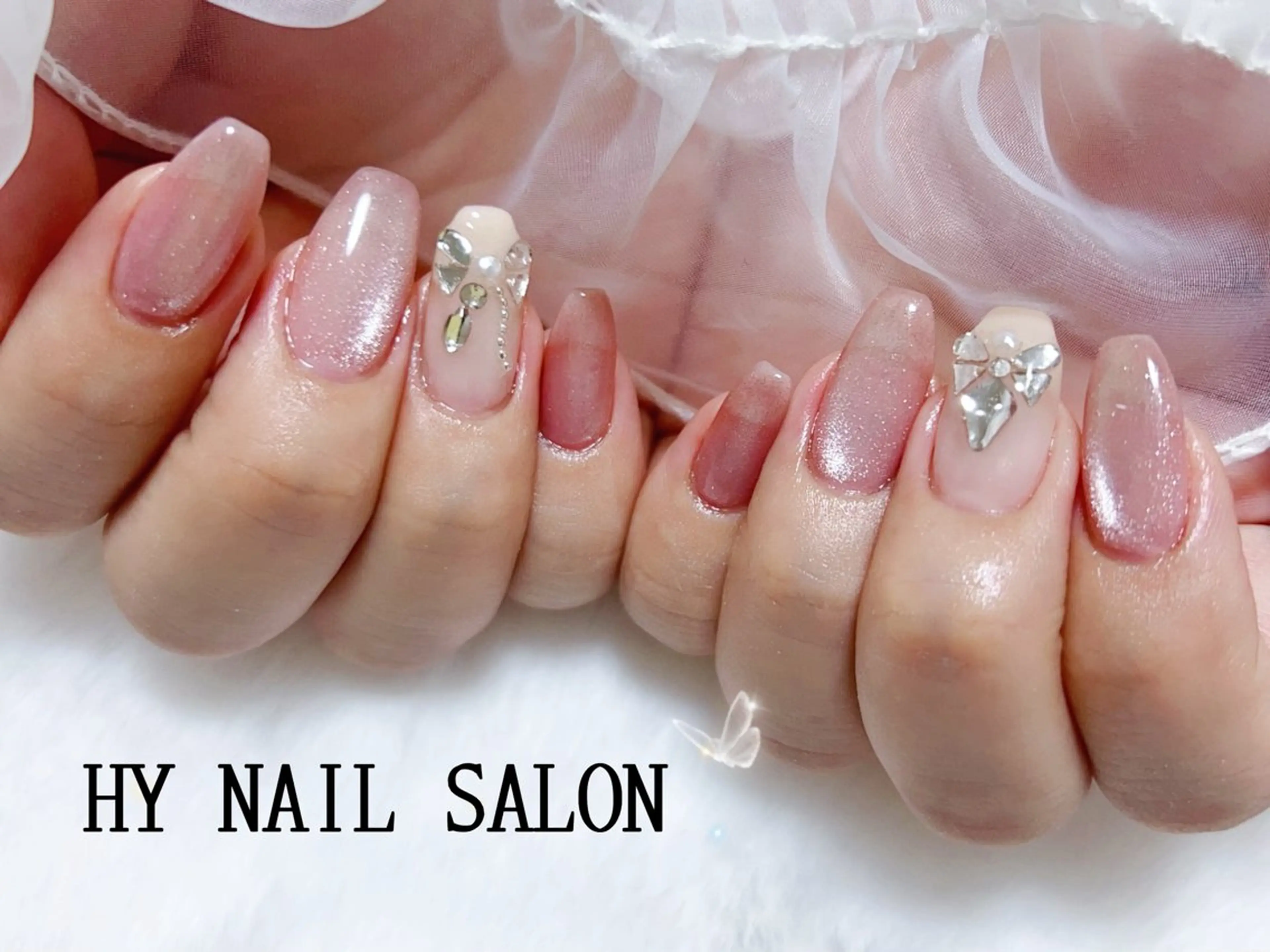 ネイル リボン ハンドネイル HY NAIL SALON所属・HY NAIL SALONのネイルデザイン