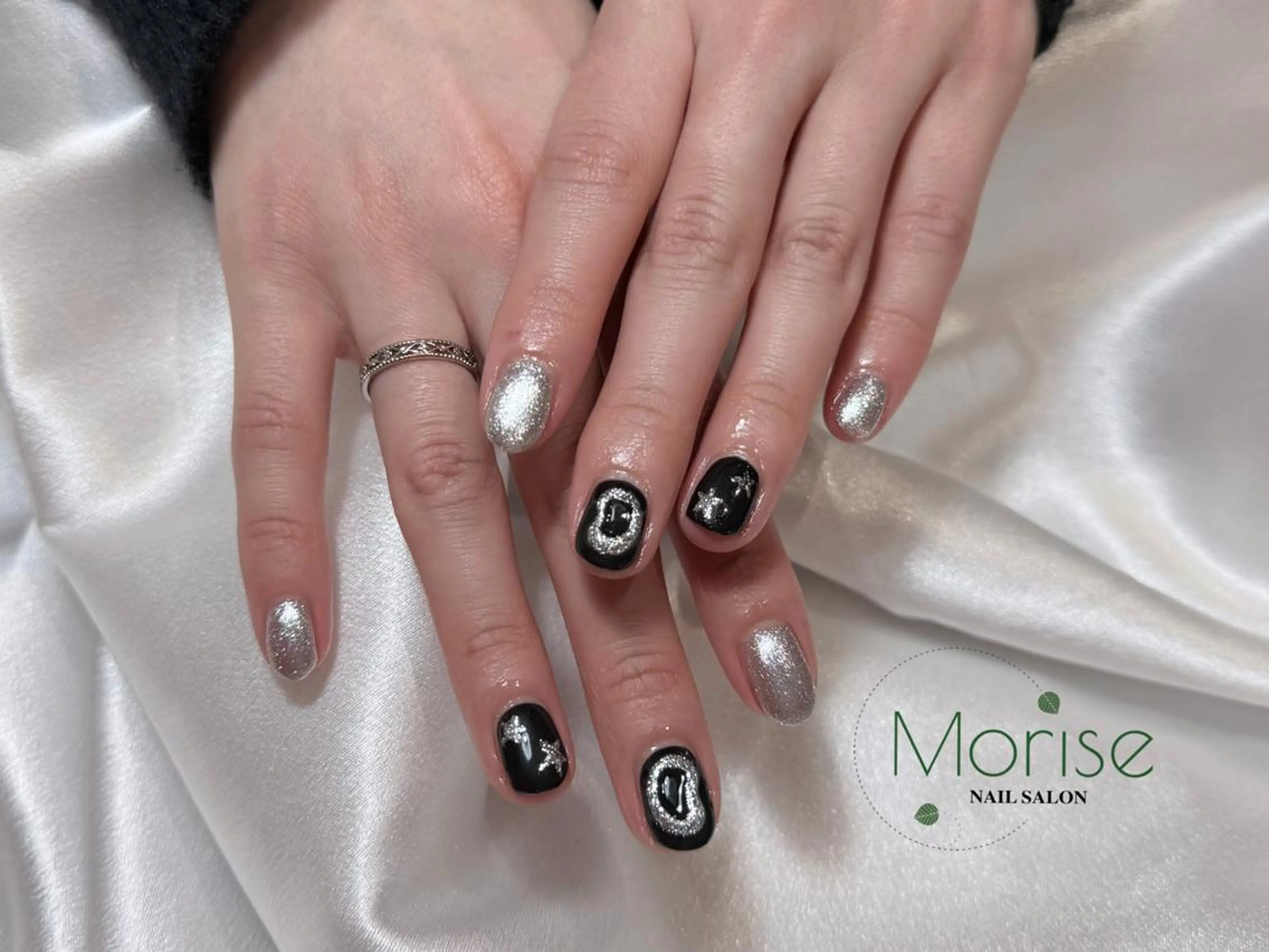 ネイル 長さ出し フレンチネイル ジェルネイル マグネットネイル ミラーネイル ハンドネイル ハンドケア MoriseNail 原宿店のネイルデザイン