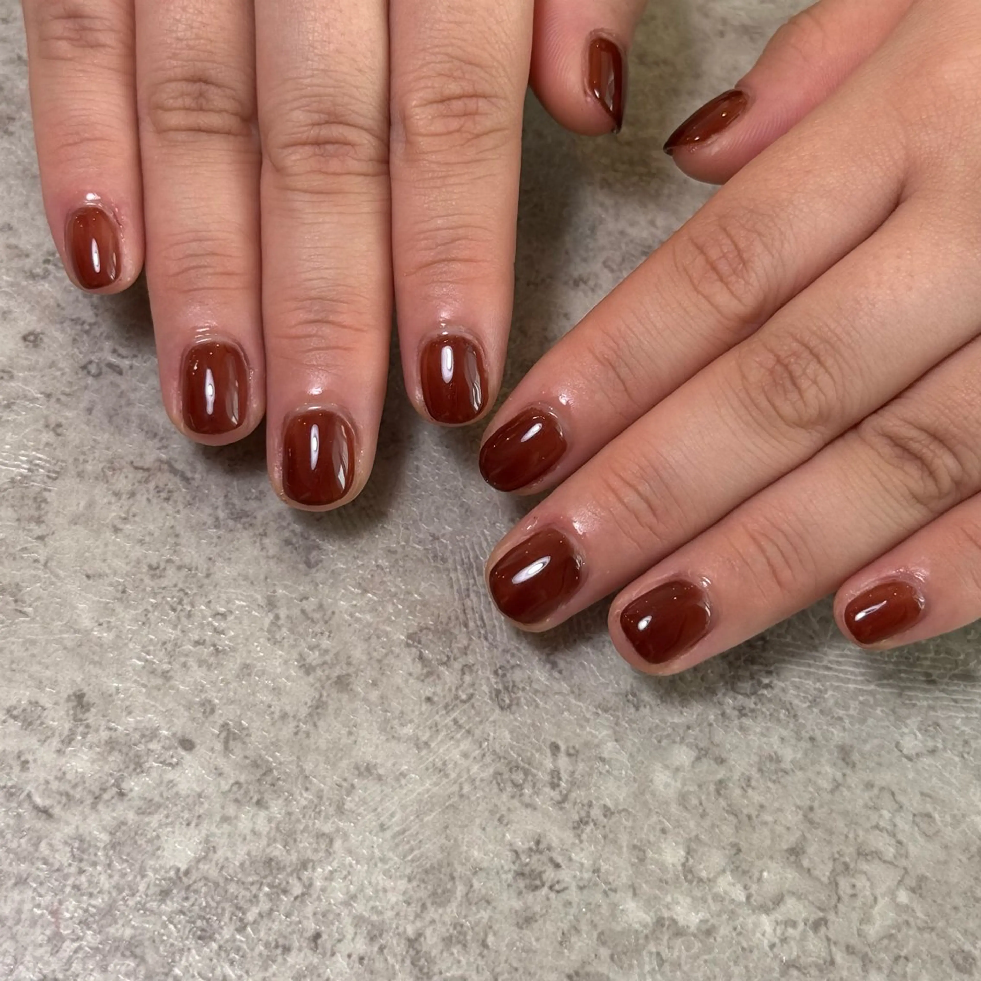 ネイル ブラウン ワンカラーネイル withB 池尻大橋のネイルデザイン