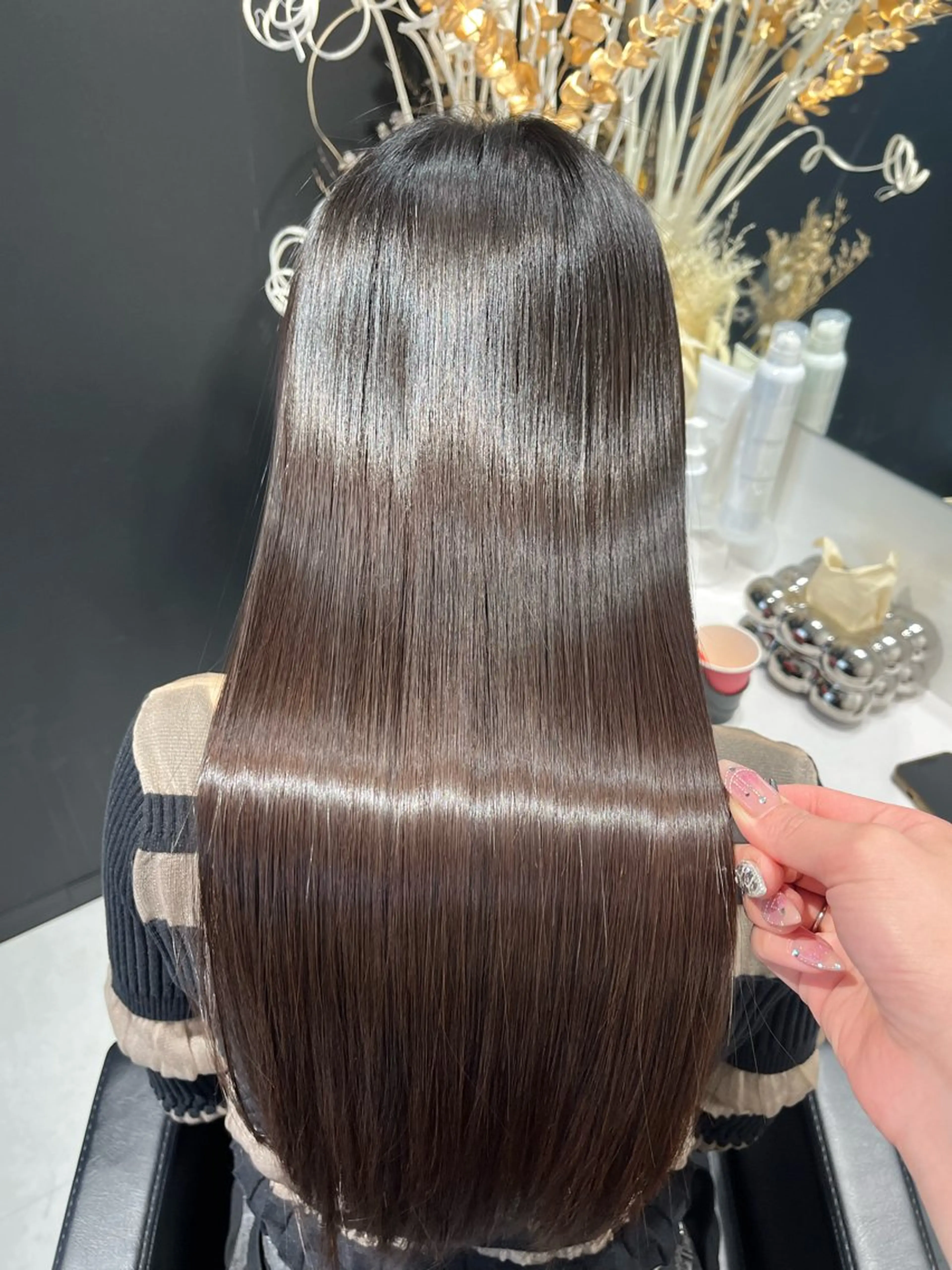 ロング パーマ 縮毛矯正 トリートメント 髪質改善/縮毛矯正 艶カラー/珠聡のヘアスタイル