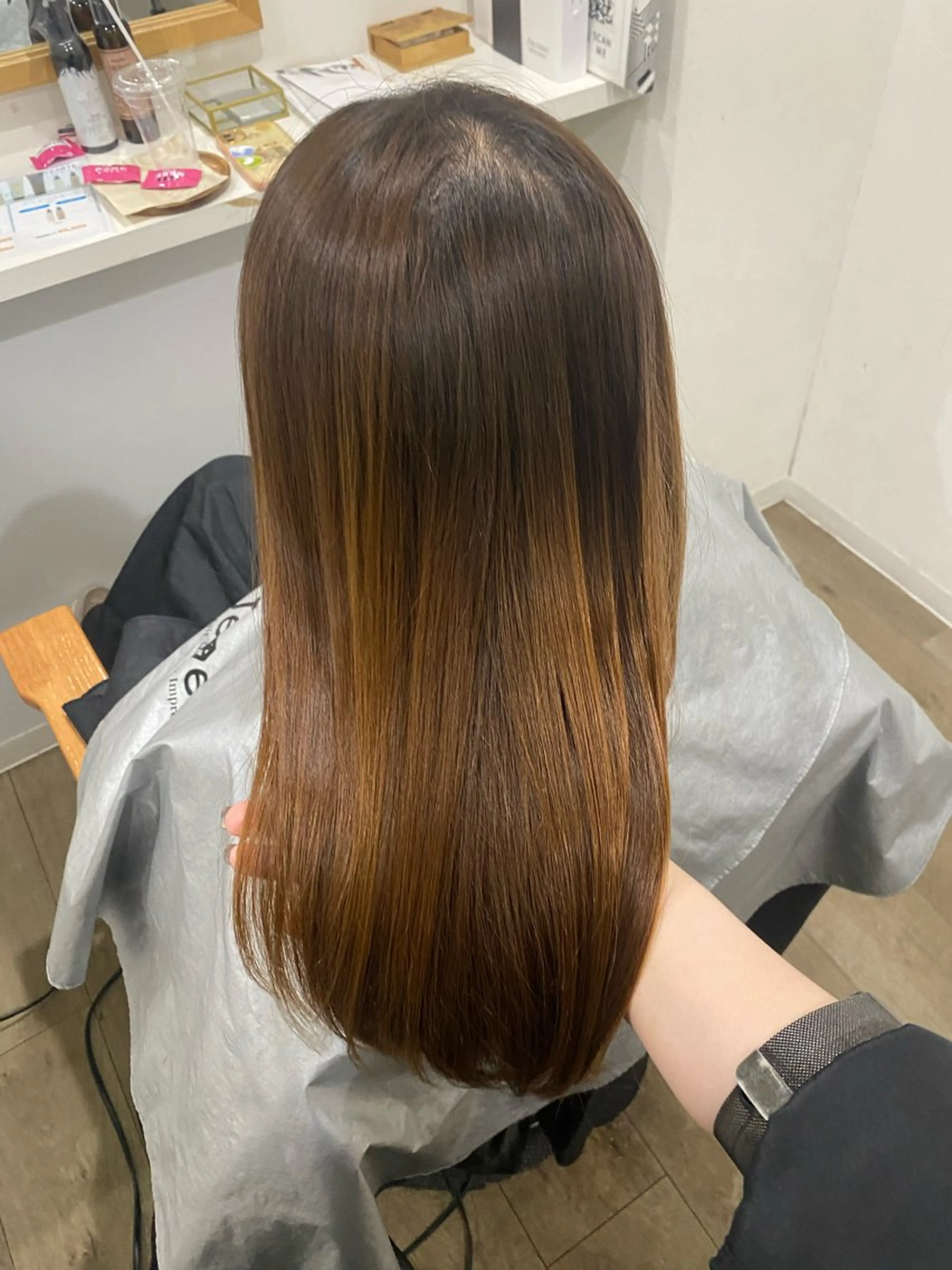 ロング カット 縮毛矯正 Jewel  Box東梅田所属・髪質改善サロン 梅田/ヨナミネのヘアスタイル