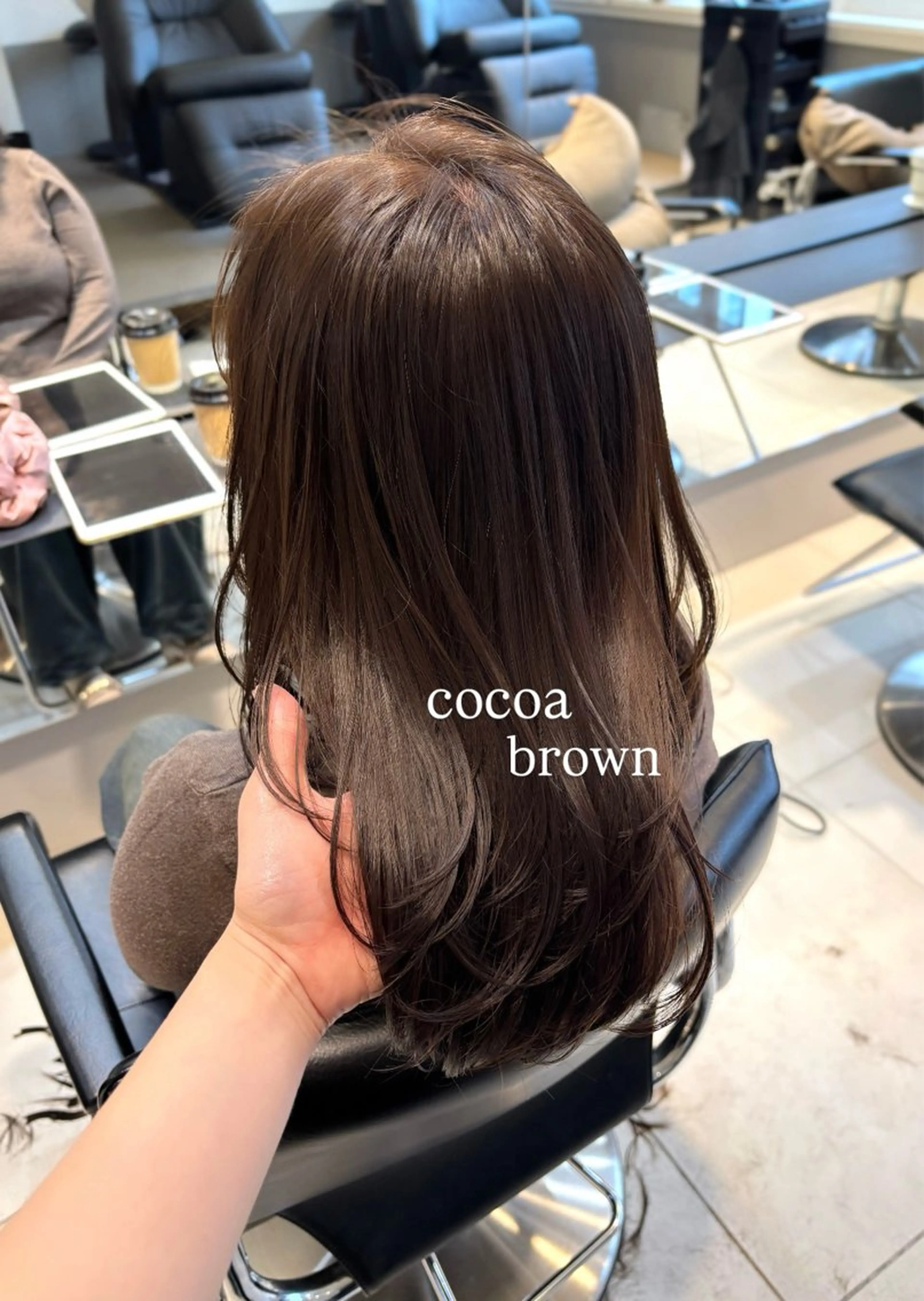 ロング カラー ブリーチ ブラウンカラー ココアブラウン ダブルカラー ブリーチなしカラー ヘアカラー トリートメント 表参道/ブリーチ /yuiのヘアスタイル