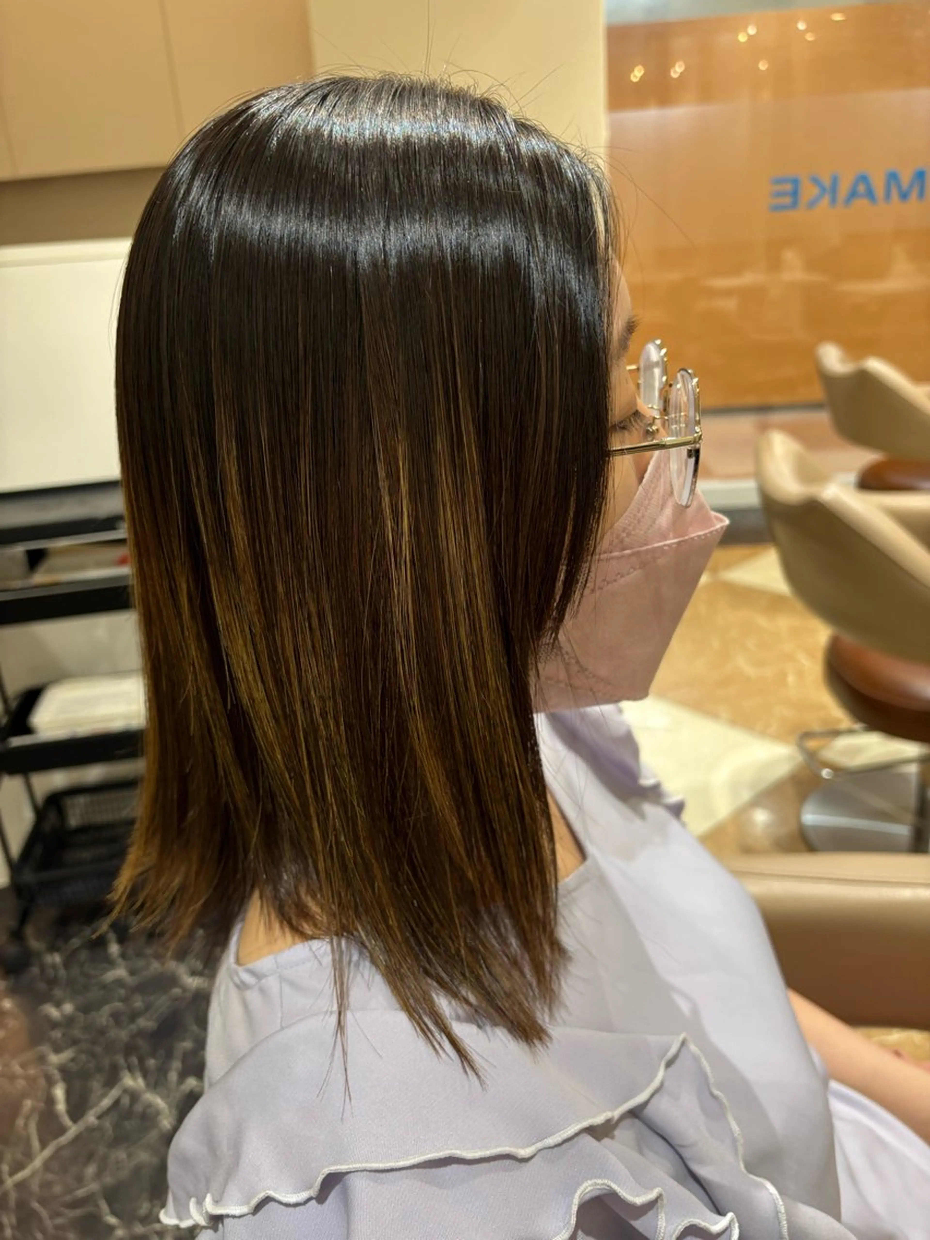 ミディアム 髪質改善カラー なーこ💖🌈のヘアスタイル