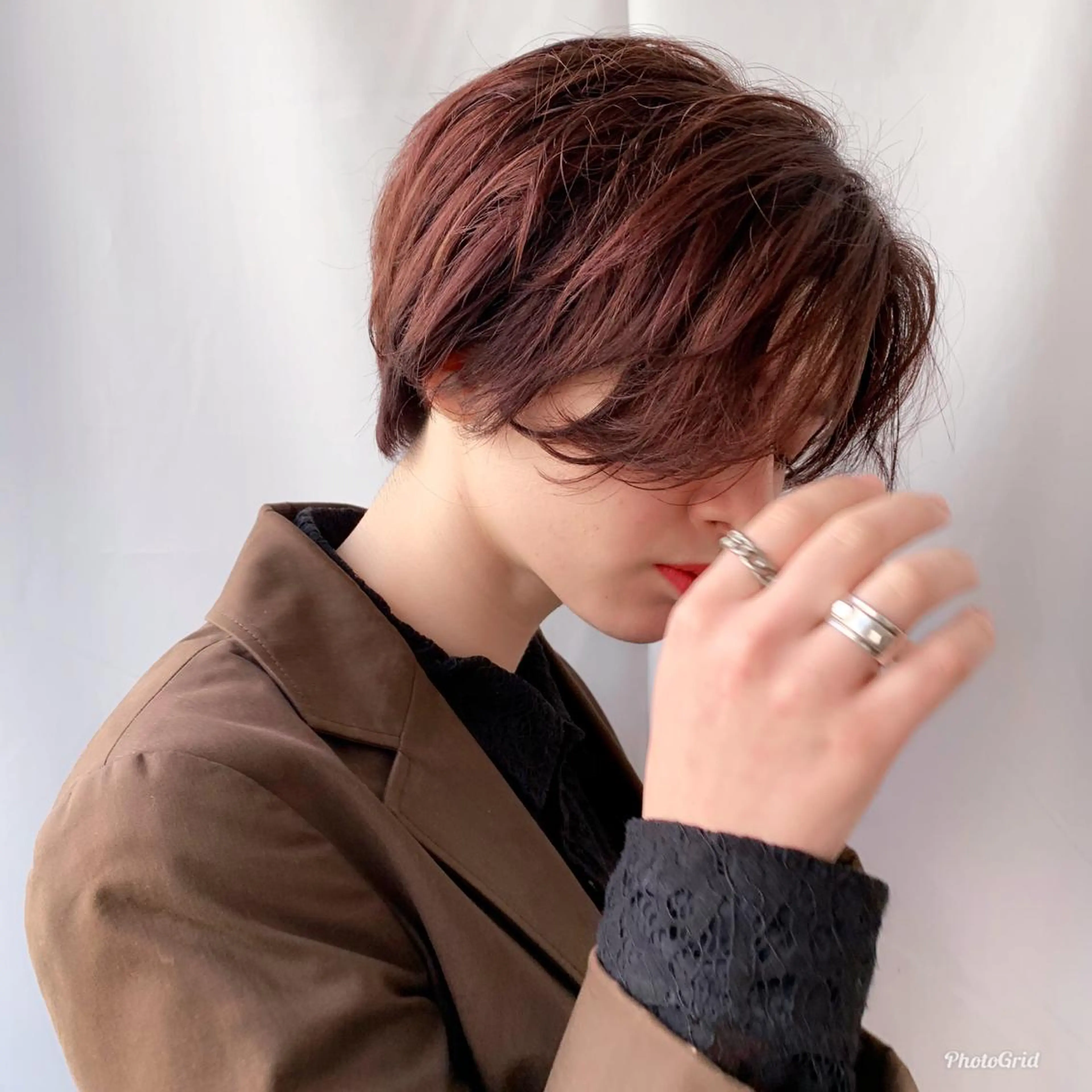 ショート カラー ハンサムショート レッドカラー ショートヘア tension 【テンション】のヘアスタイル