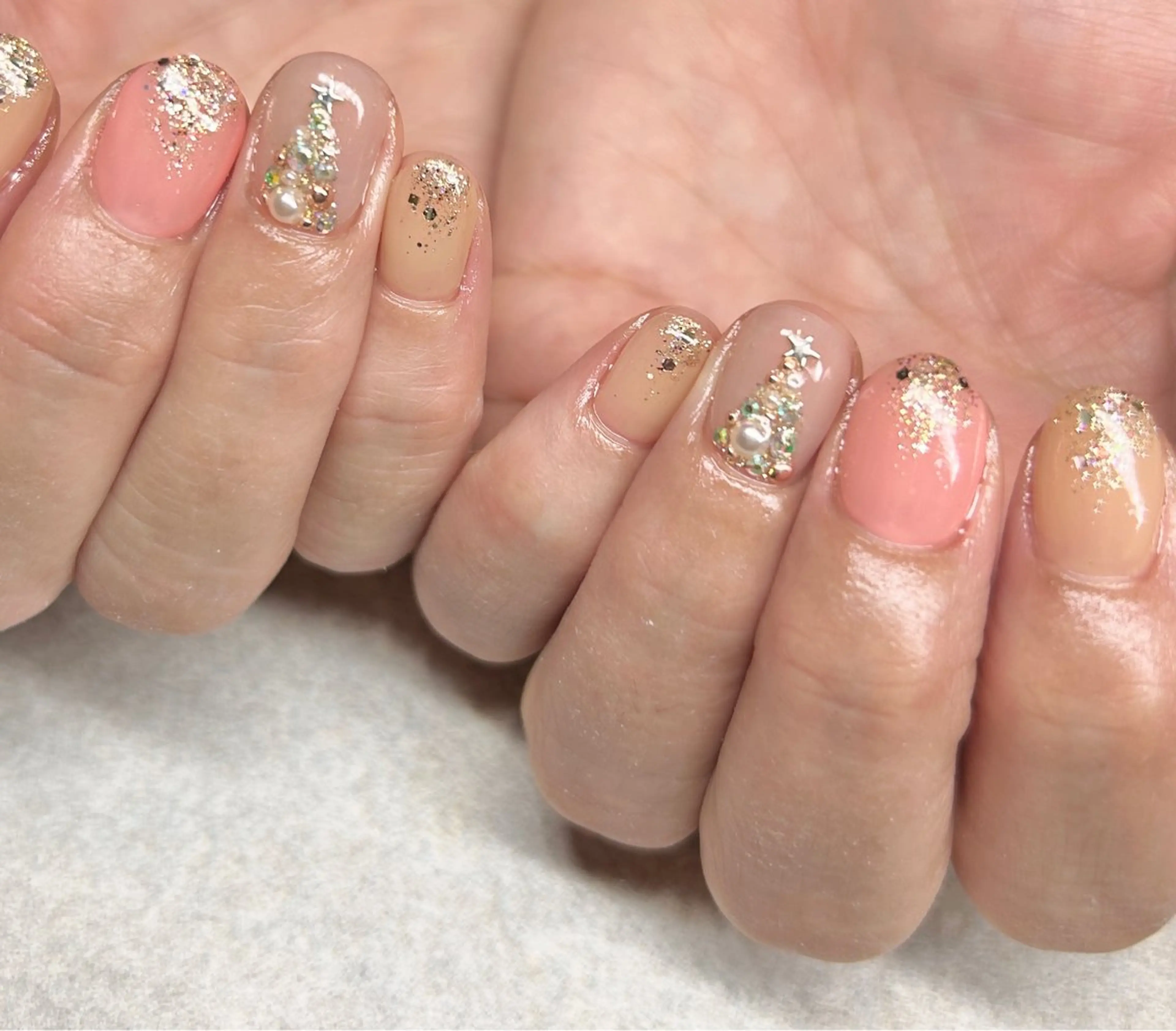 ネイル ショートネイル 冬ネイル クリスマス N.style所属・Ｎ. styleのネイルデザイン