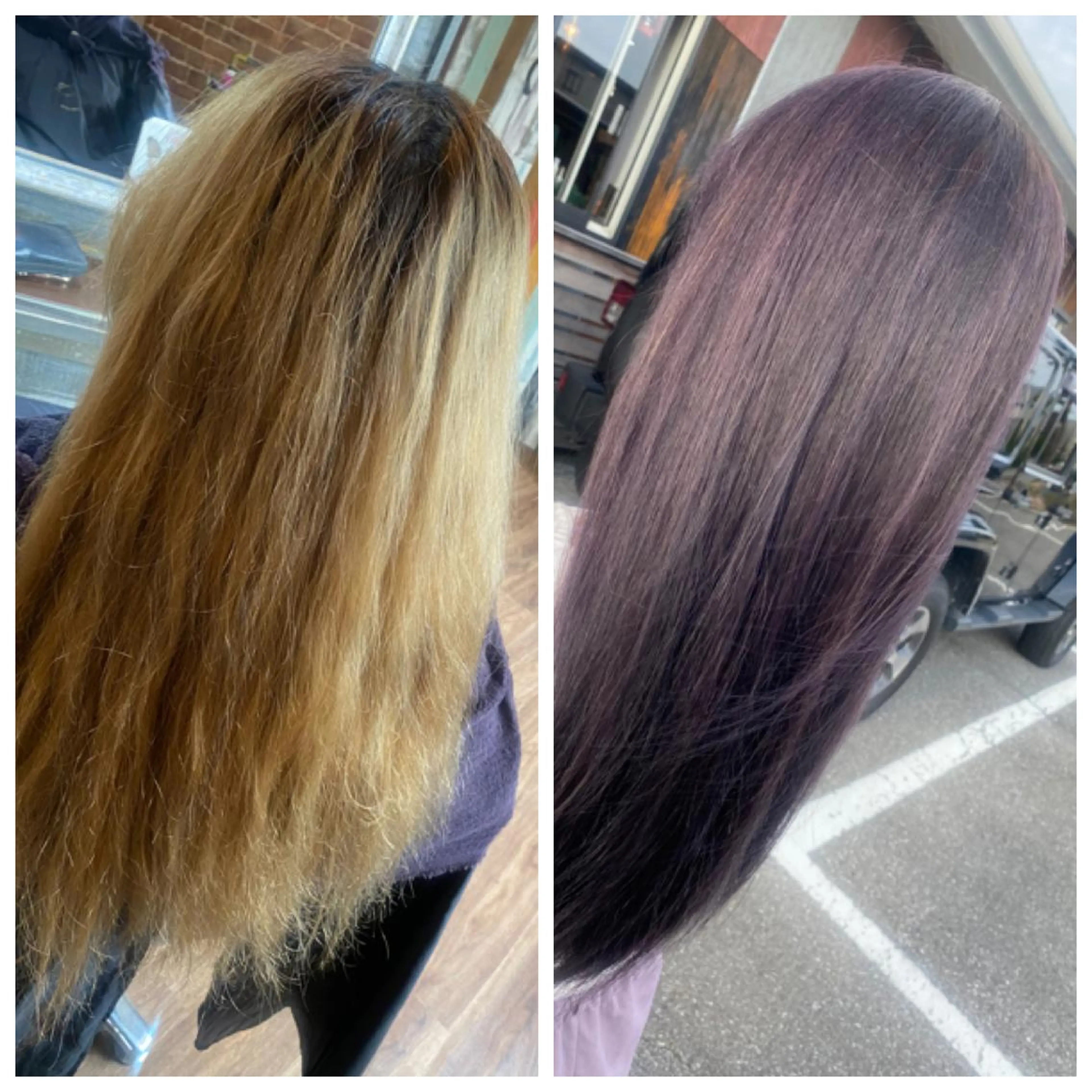 ロング カラー アッシュ ラベンダーカラー トリートメント ハイライト/インナー /ブリーチ/レイヤーのヘアスタイル