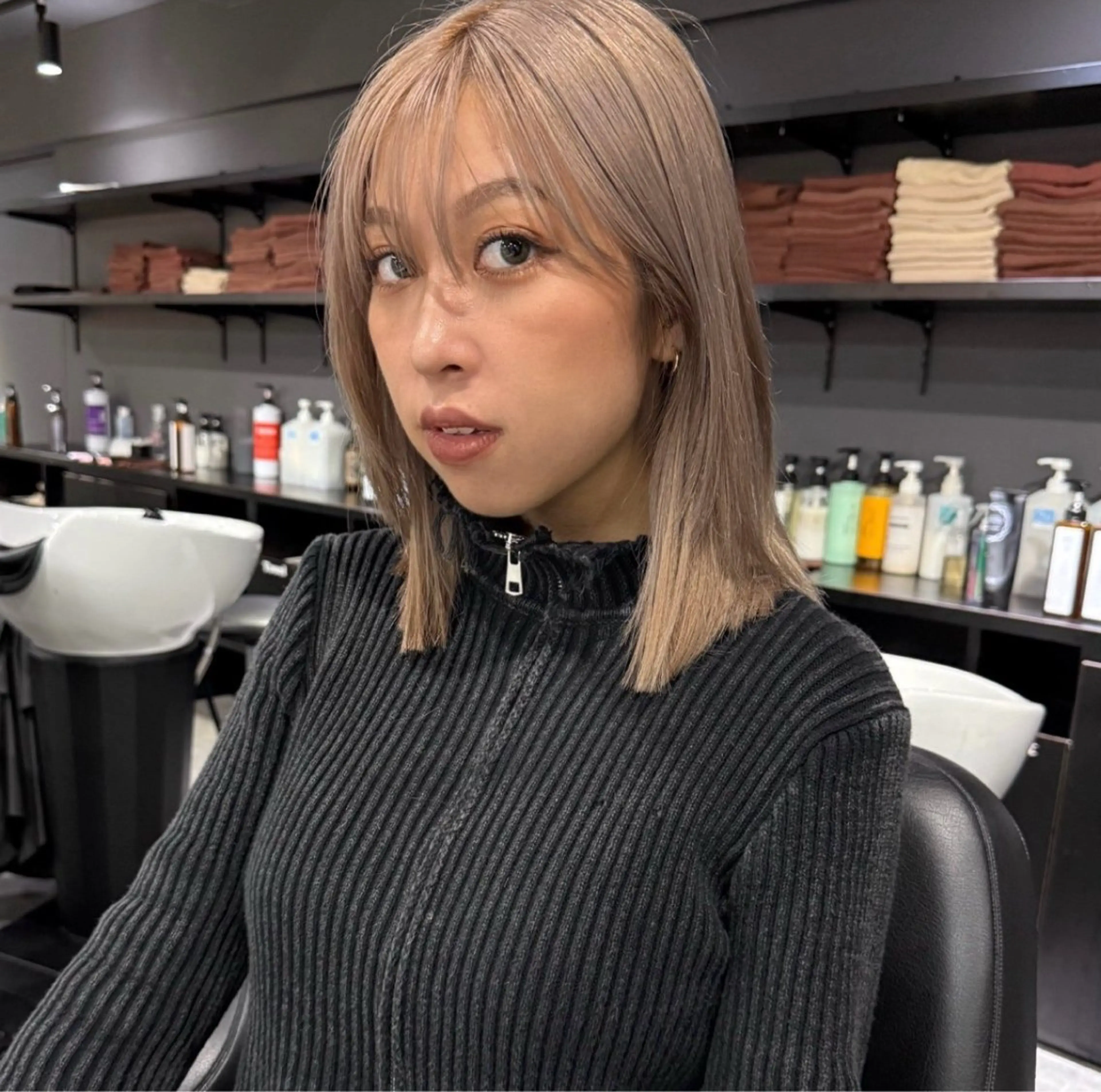 ミディアム カラー カット ヘアカラー 暖色/ミルクティー /レイヤー/マリア♡のヘアスタイル