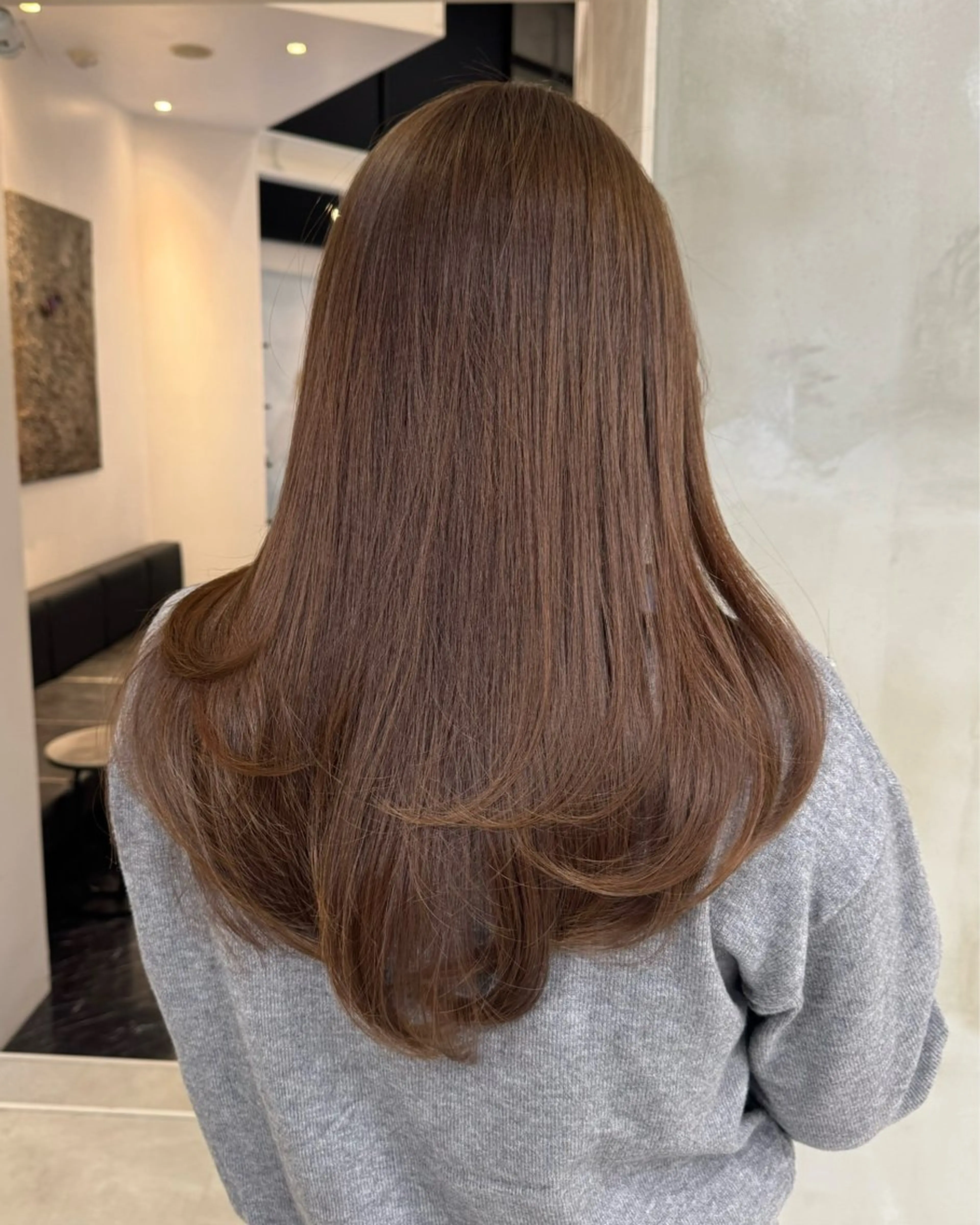 セミロング カラー 艶カラー♡クール トレンドヘア♡アユミのヘアスタイル