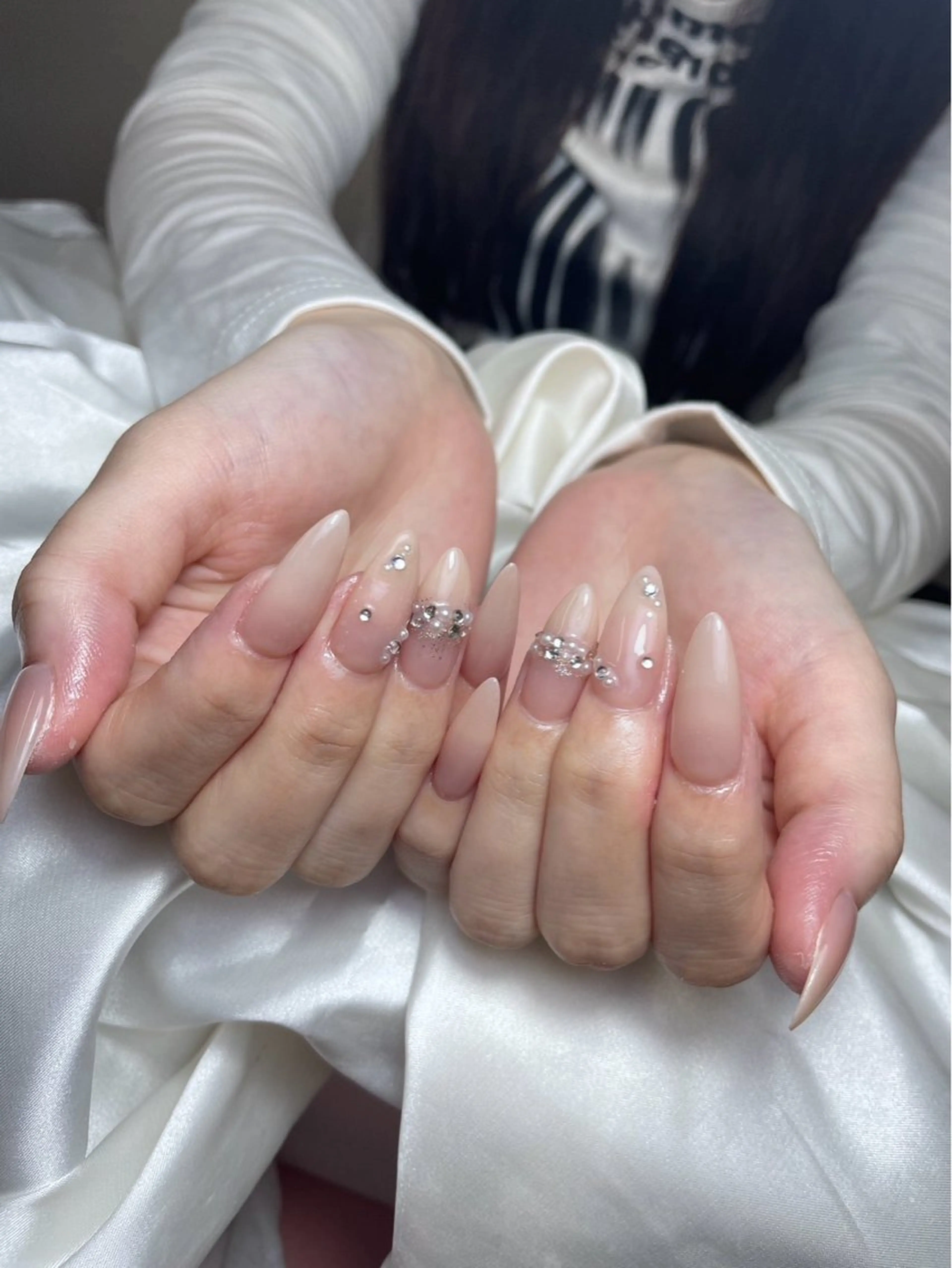 ネイル チークネイル 桜ネイル 長さ出し フットネイル ジェルネイル ハンドネイル XIINH NAIL SALONのネイルデザイン