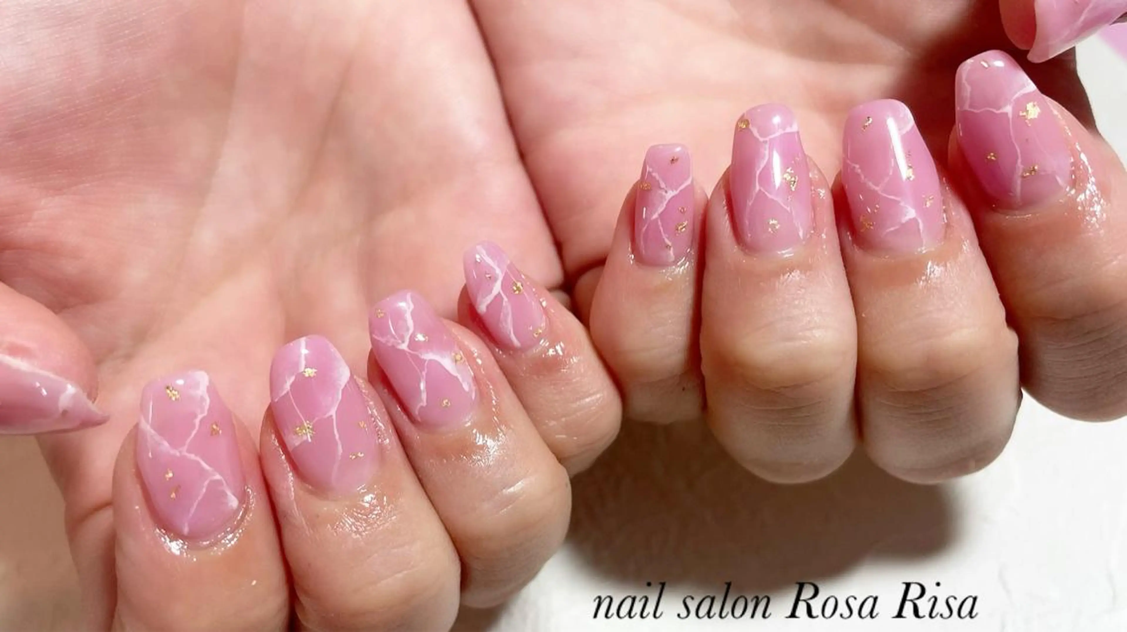 ミディアム ネイル 大理石ネイル(マーブル) ハンドネイル ネイルスタジオ シェイクユアハンズのネイルデザイン