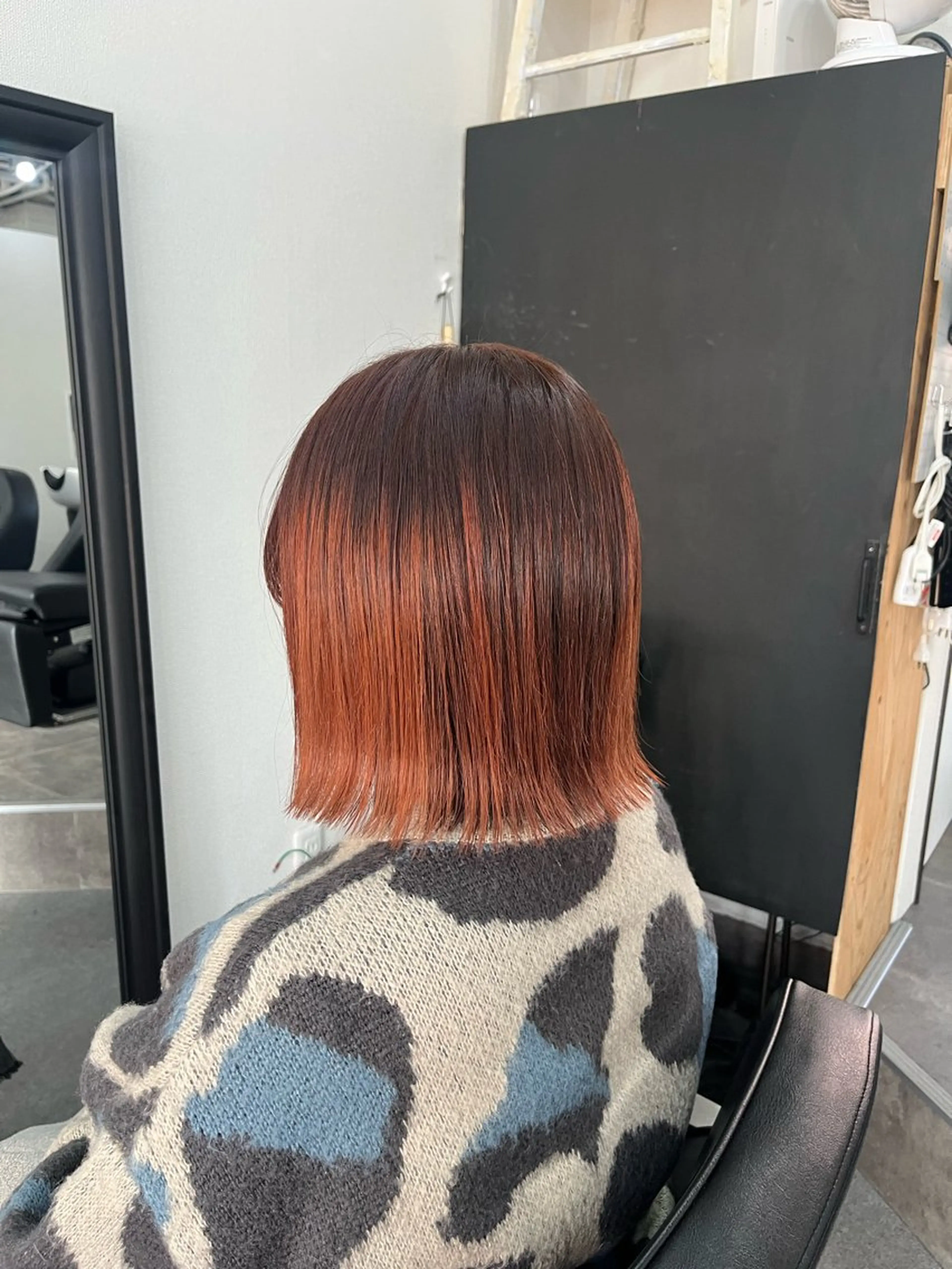 ショート カラー ヘアアレンジ 切りっぱなしボブ オレンジ ボブ Raugh by Apri Lush所属・中津川 愛恵のヘアスタイル