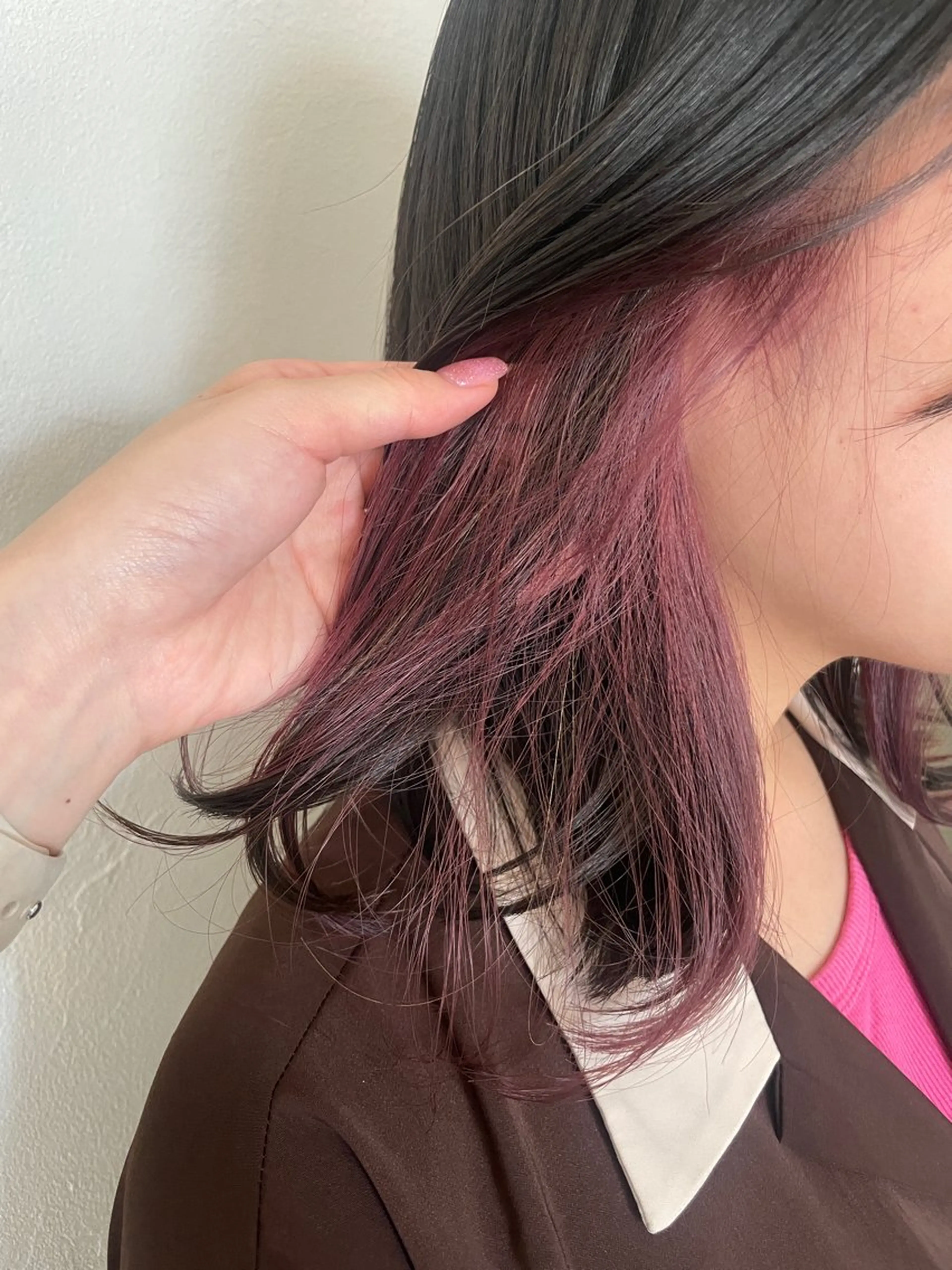 【💙流行りのオシャレデザインカラー💙】カット➕イヤリングカラー(ブリーチOK)➕全体カラーの写真