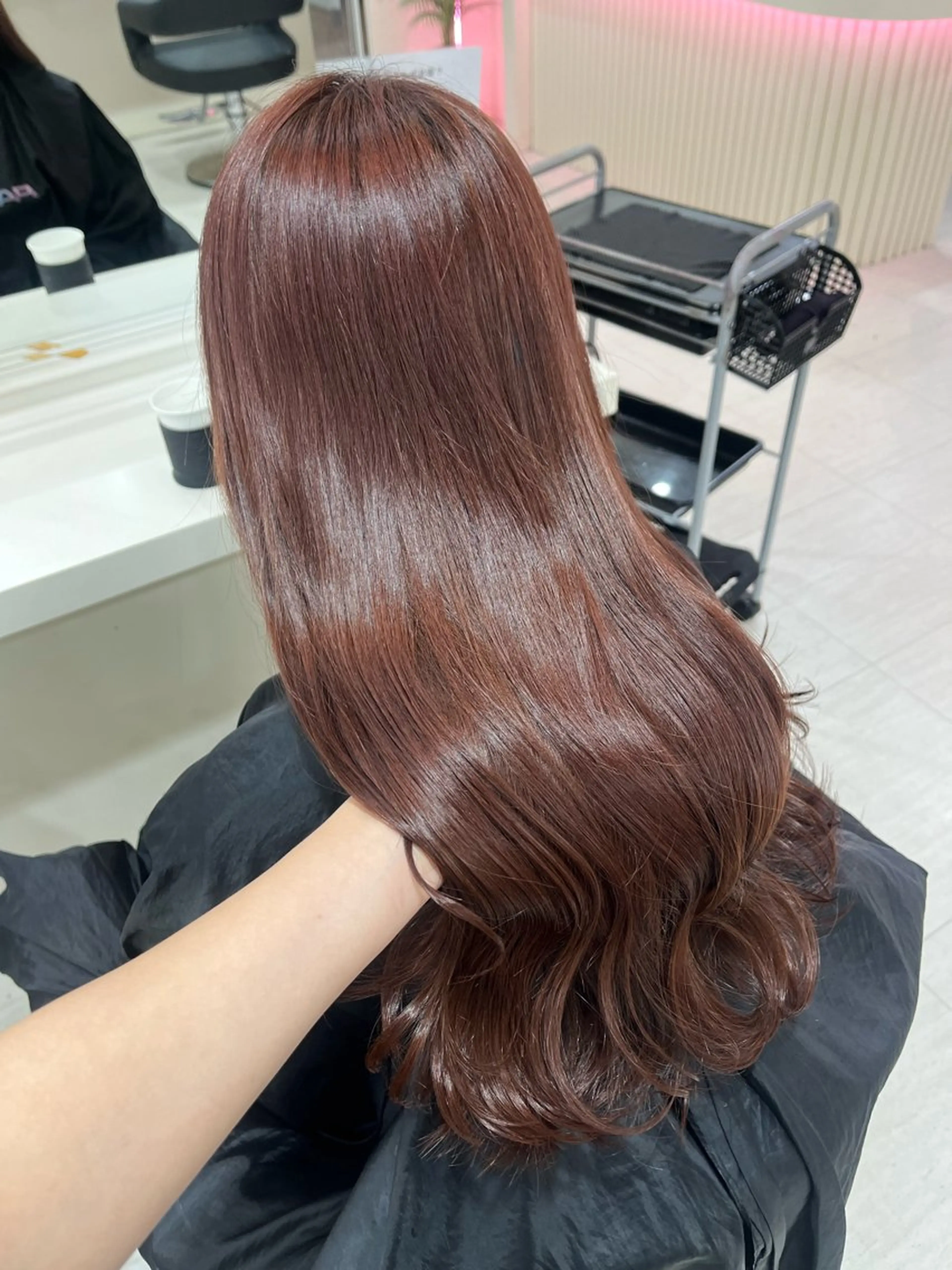 ロング カラー ブリーチ ブラウンカラー ダブルカラー ブリーチなしカラー ピンクカラー 大人上品ベージュ 🎀HARUNAのヘアスタイル
