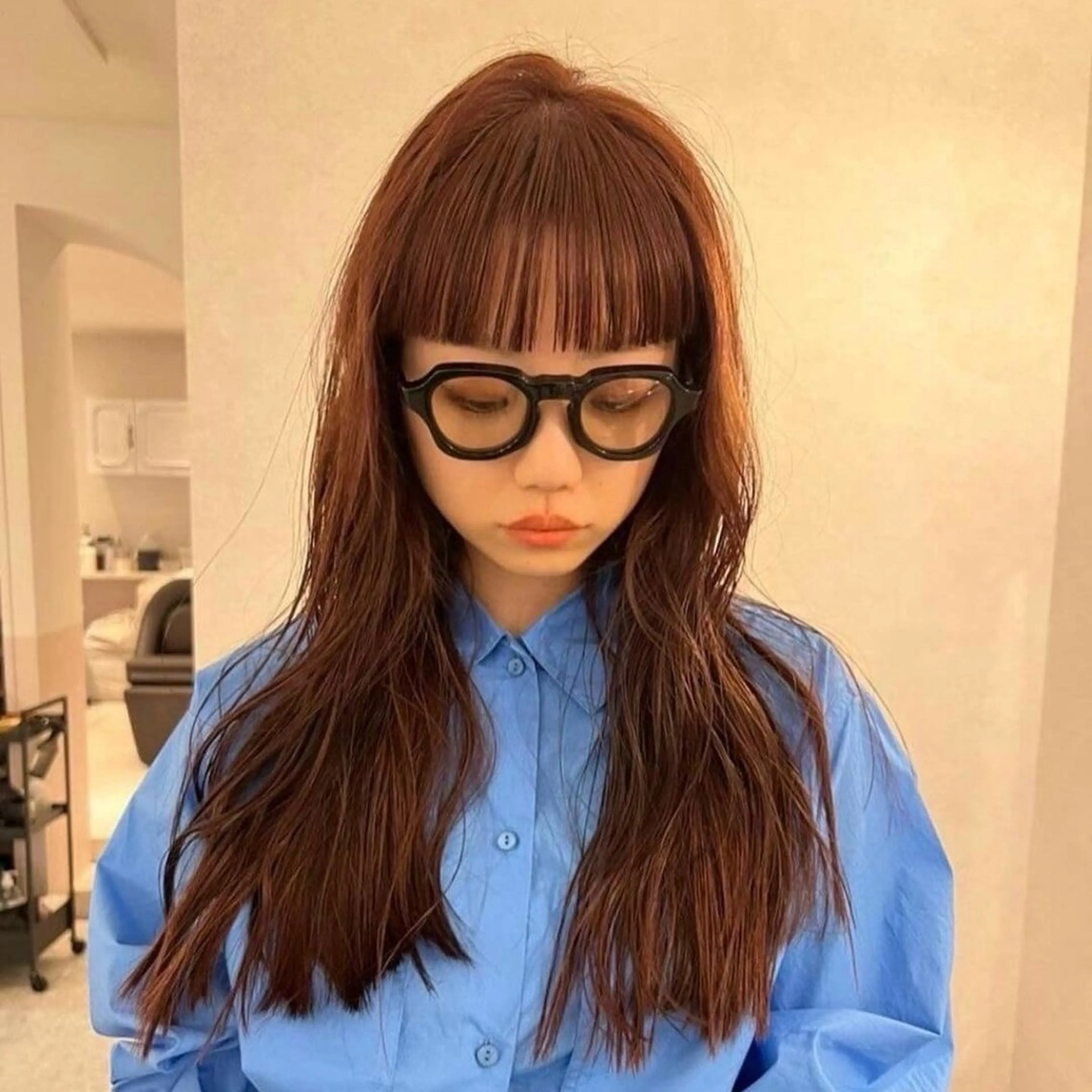 カラー ブリーチ ブリーチなしカラー オレンジ ヘアカラー FILMS /香楓のヘアスタイル