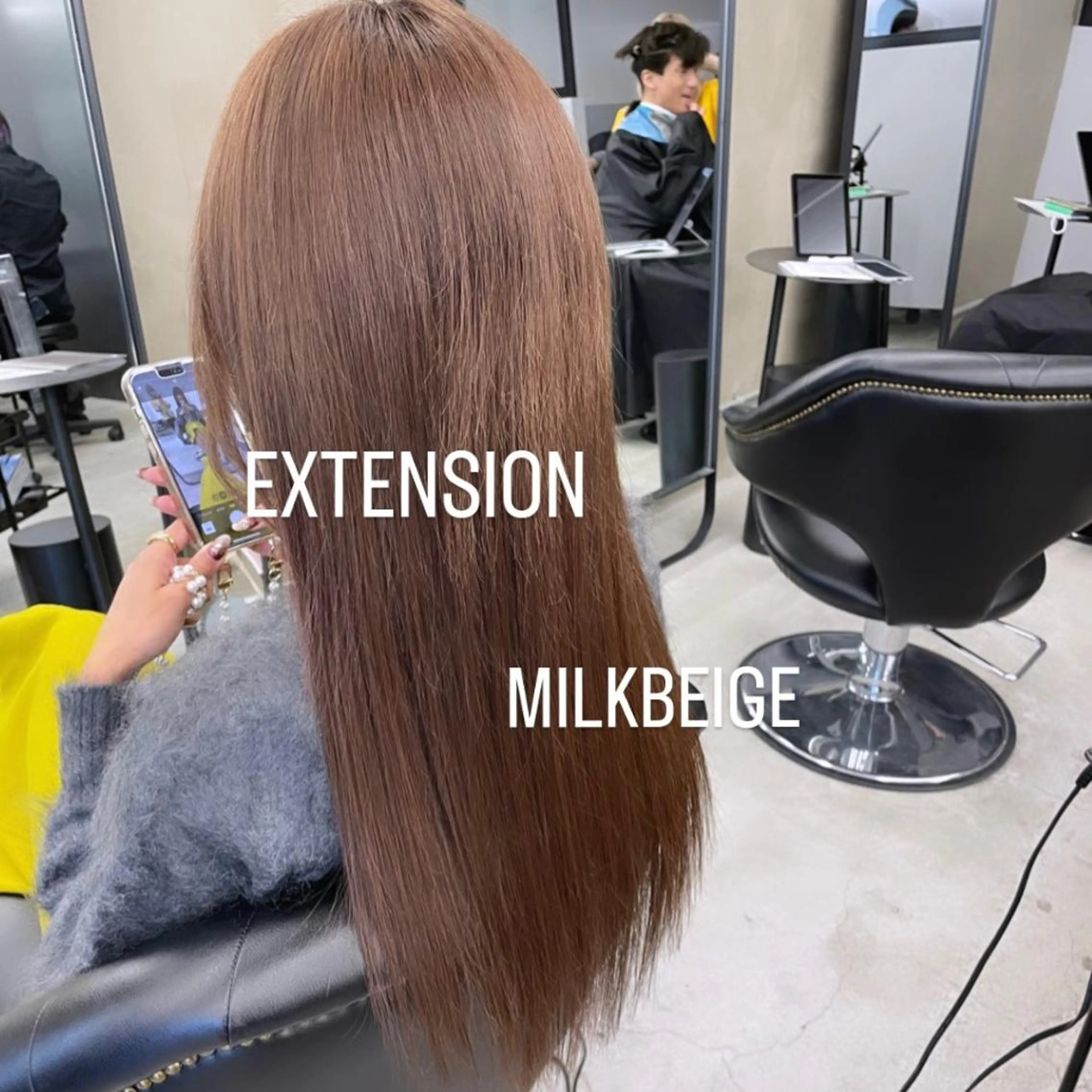ロング カラー エクステ エクステ🩵ブリーチ 韓国ヘア🩵KAEのヘアスタイル