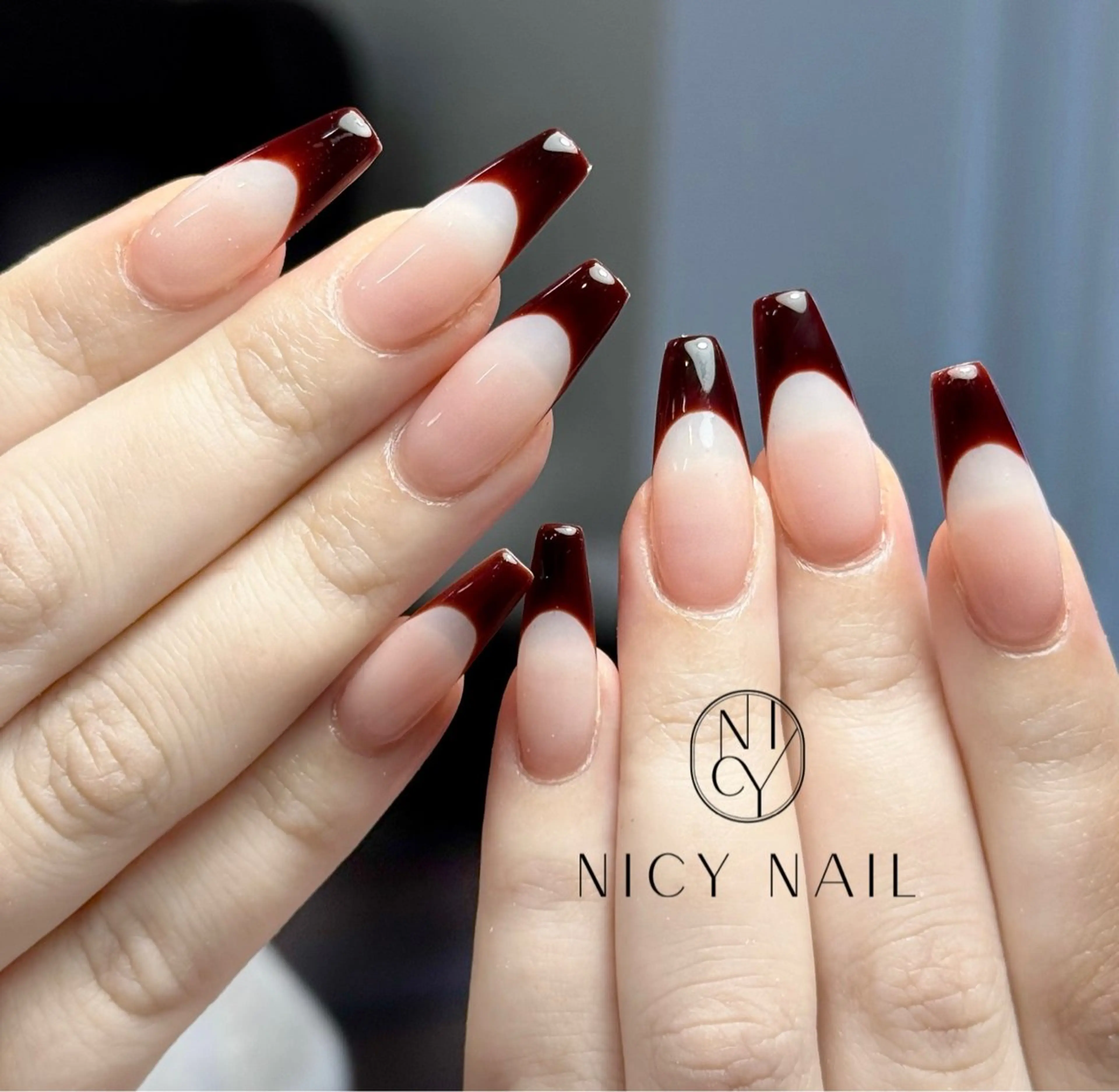 ネイル アートネイル オーロラネイル ブルー チークネイル フットネイル ハンドネイル Anna_ Nicy Nailのネイルデザイン