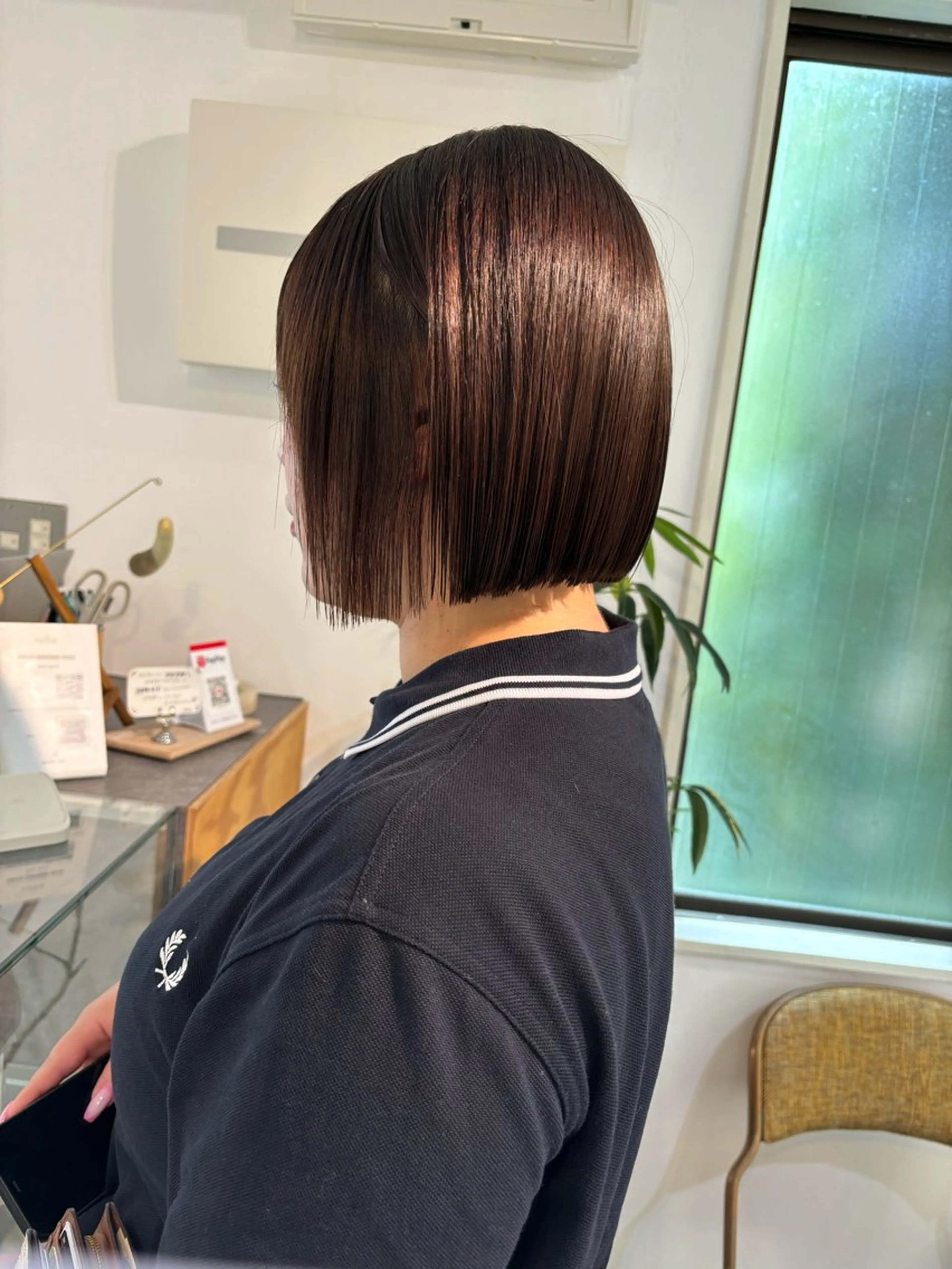 ミディアム ボブ 縮毛矯正 sakura🌸 レイヤー/韓国ヘアのヘアスタイル