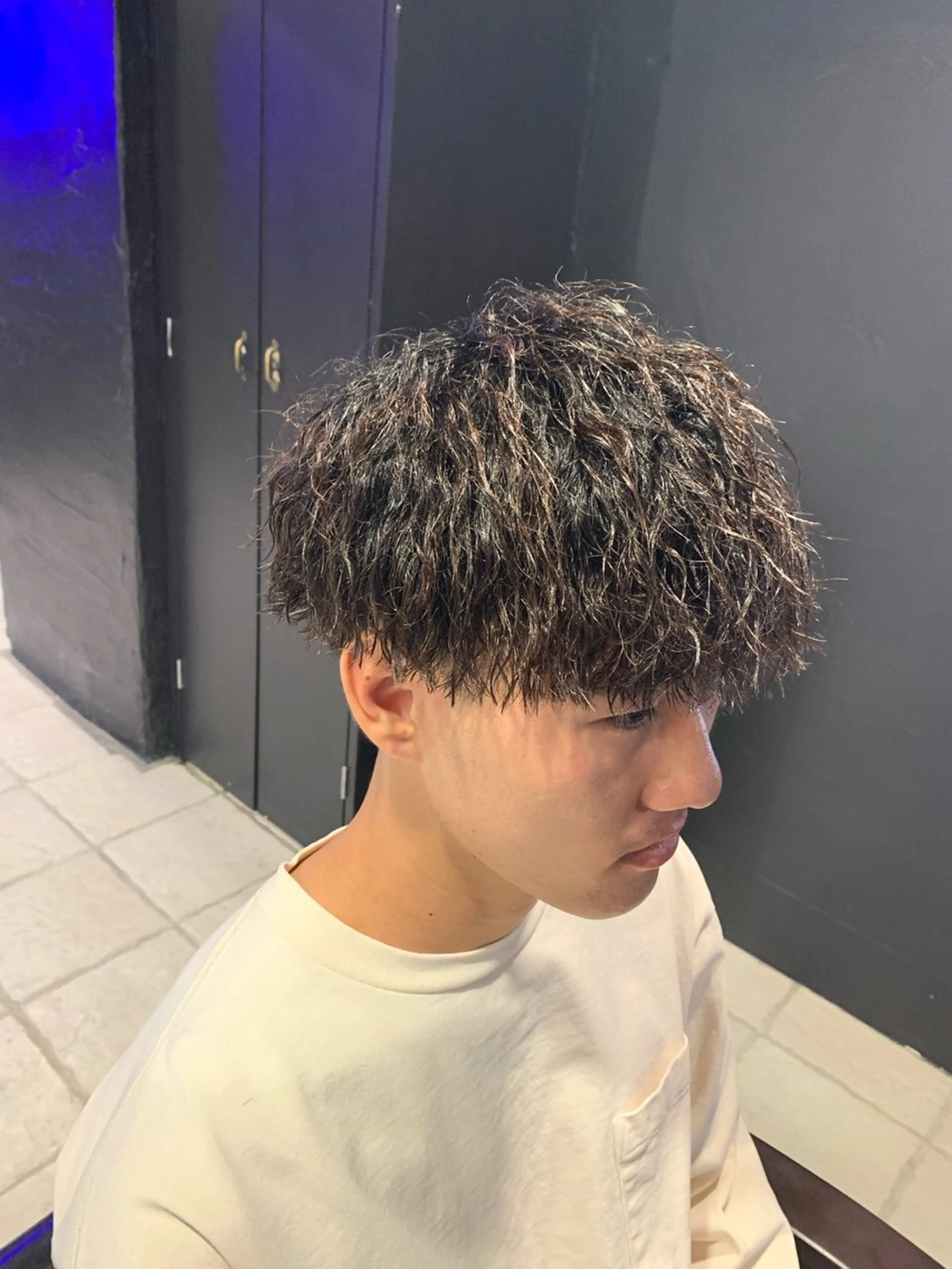 ショート カット パーマ ヘアセット メンズパーマ/難波/ 心斎橋　室園亮佑のヘアスタイル