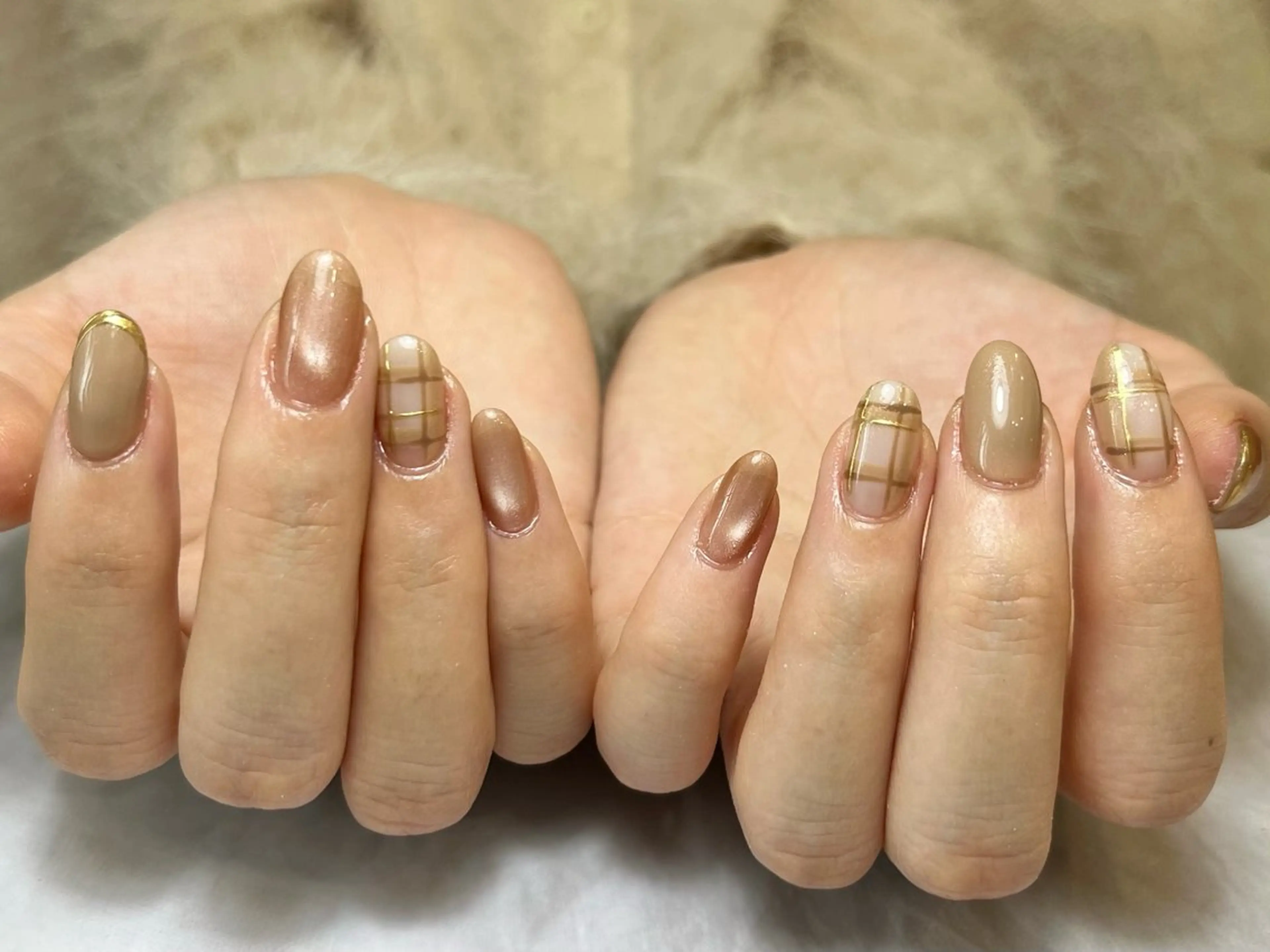 ネイル ブラウン ハンドネイル TOPAZ恵比寿所属・Tsuno Nagisaのネイルデザイン