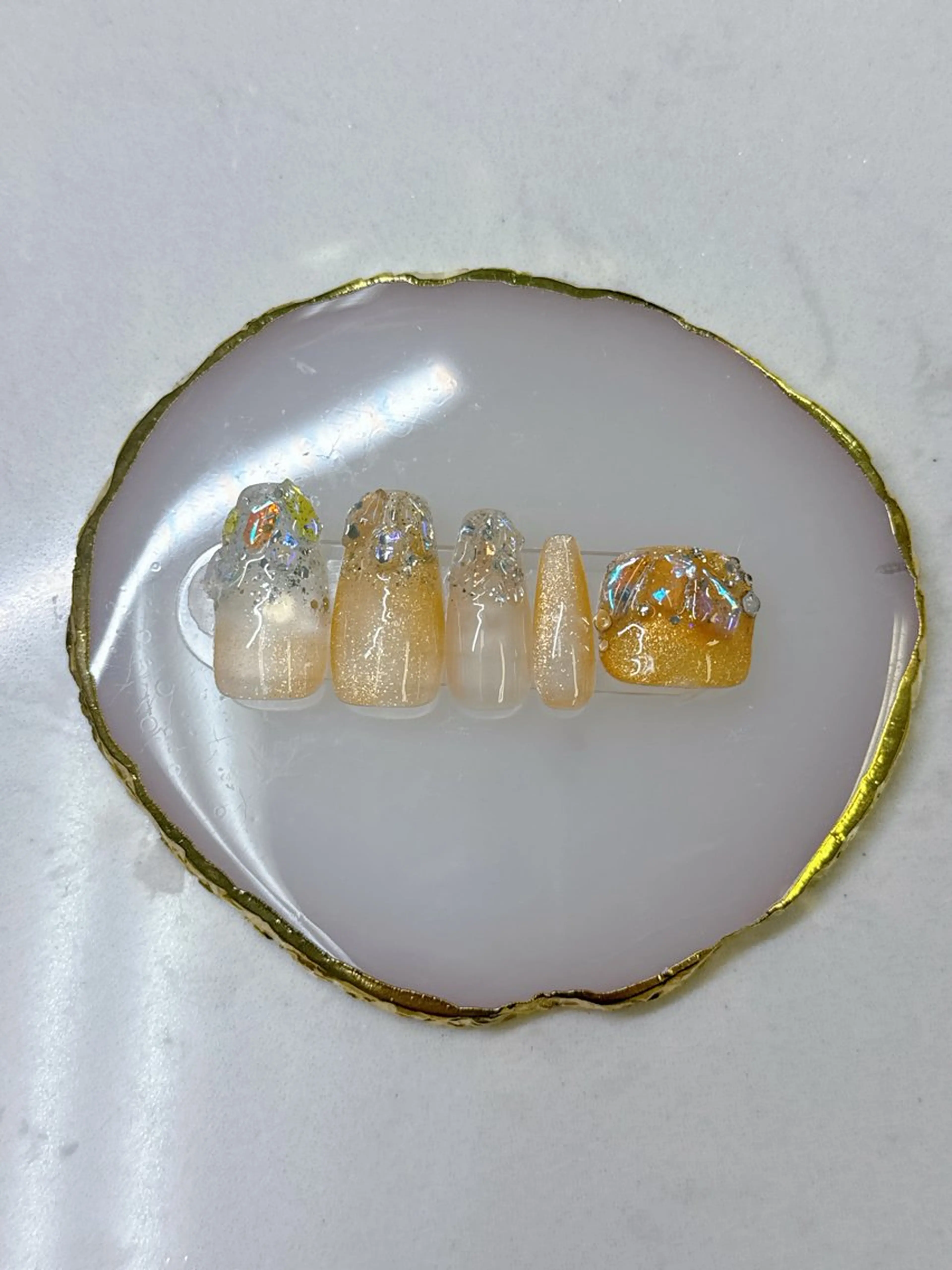 ネイル 長さ出し ジェルネイル パラジェル クイーンズネイル銀座所属・Queeens nailのネイルデザイン