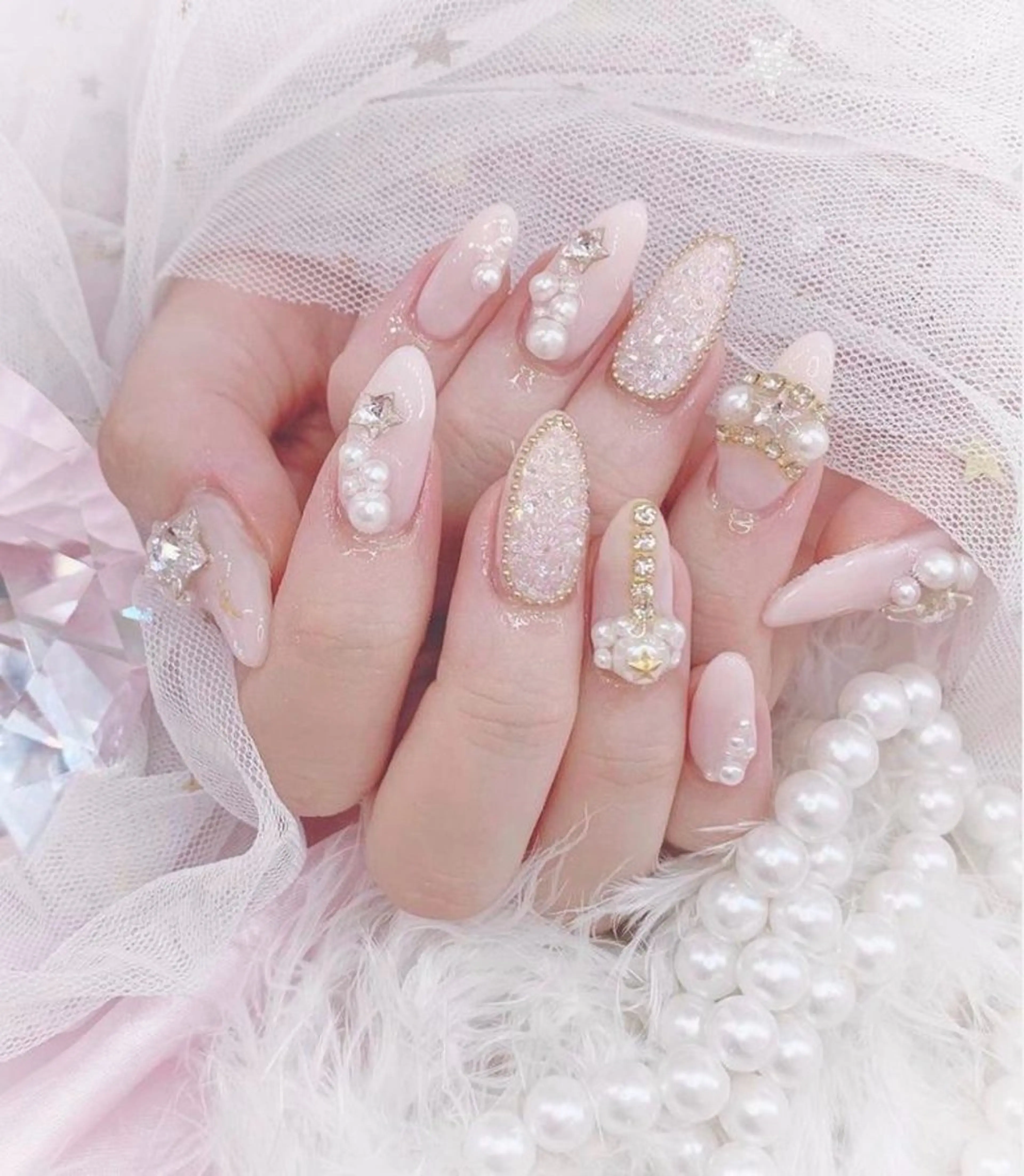 ネイル マグネットネイル ミラーネイル 冬ネイル Lee Nailsのネイルデザイン