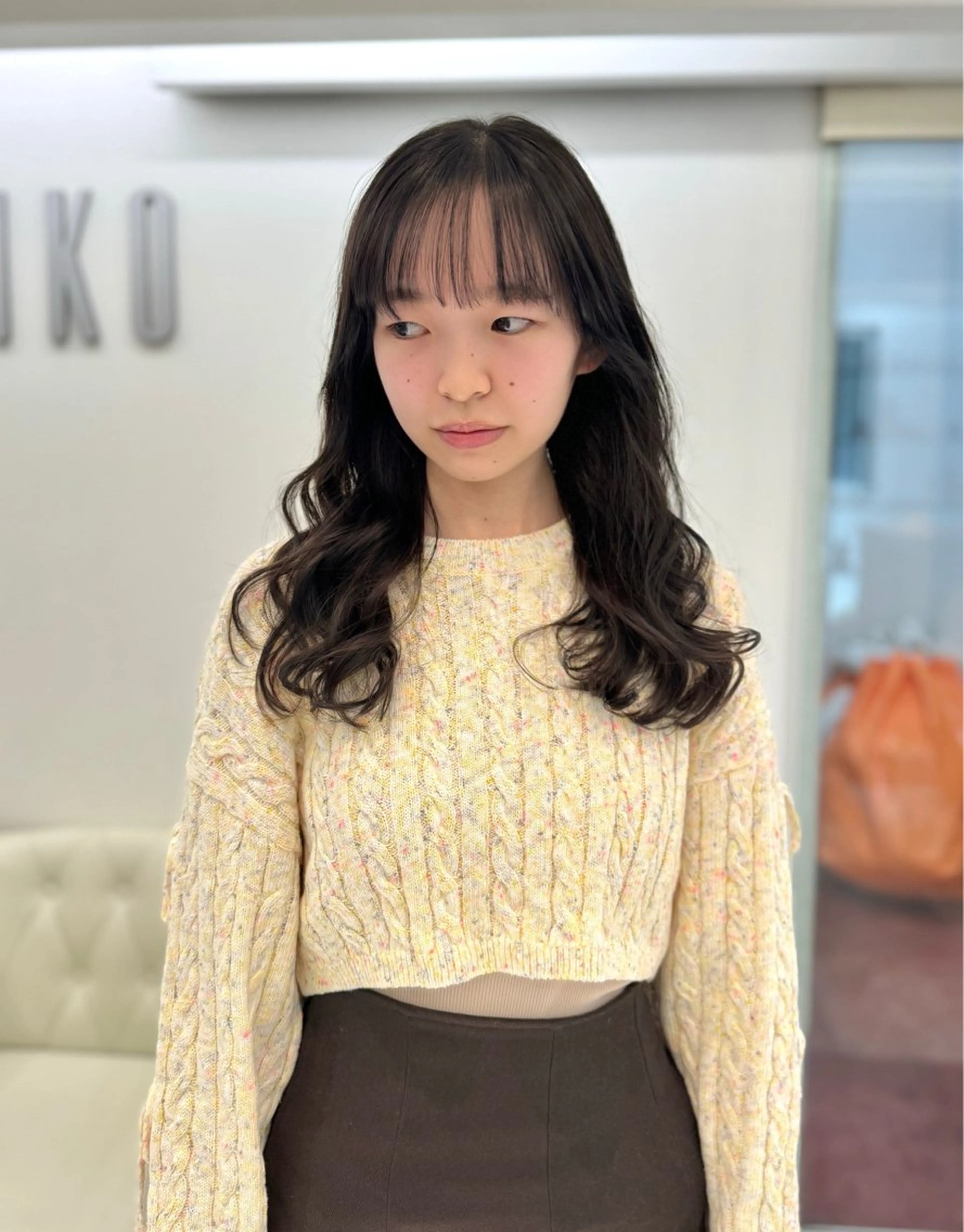 ロング カラー パーマ 透明感カラー デジタルパーマ カット パーマ トリートメント デジタルパーマ/ コテ巻き風パーマのヘアスタイル