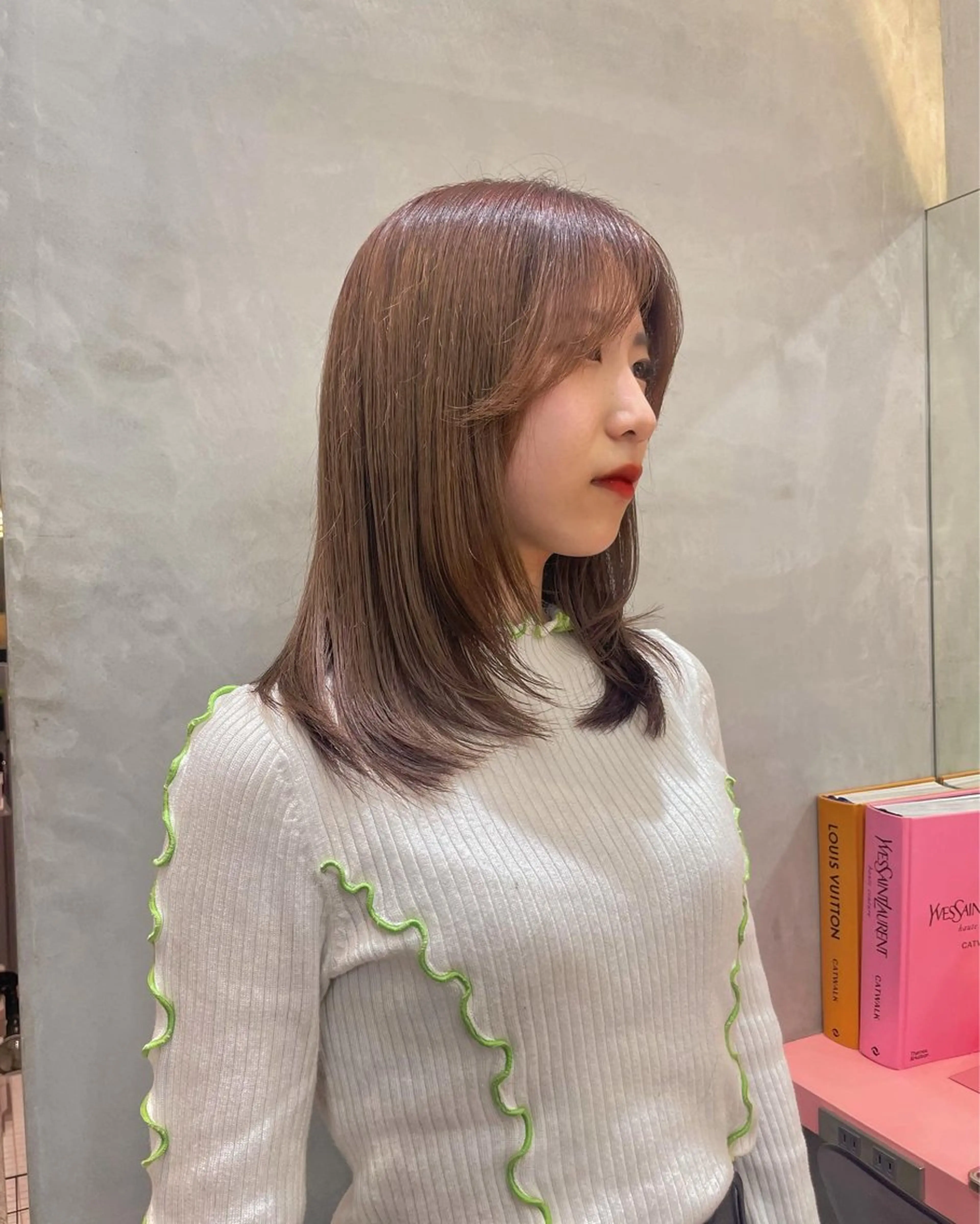 ミディアム Misaki /ボブ/縮毛矯正のヘアスタイル