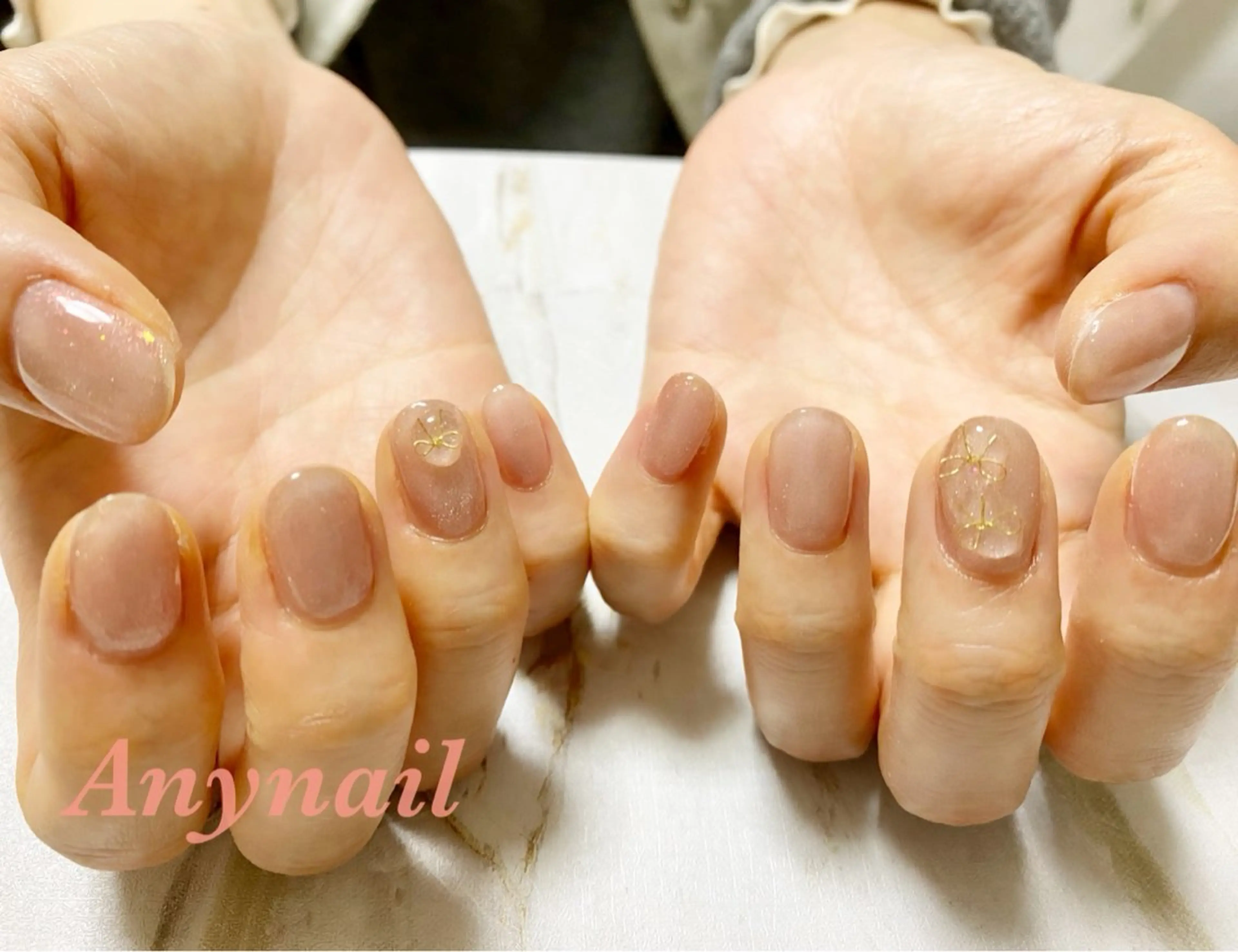 ネイル アートネイル ブルー マグネットネイル ぷっくりネイル リボン 岩澤 恵子のネイルデザイン