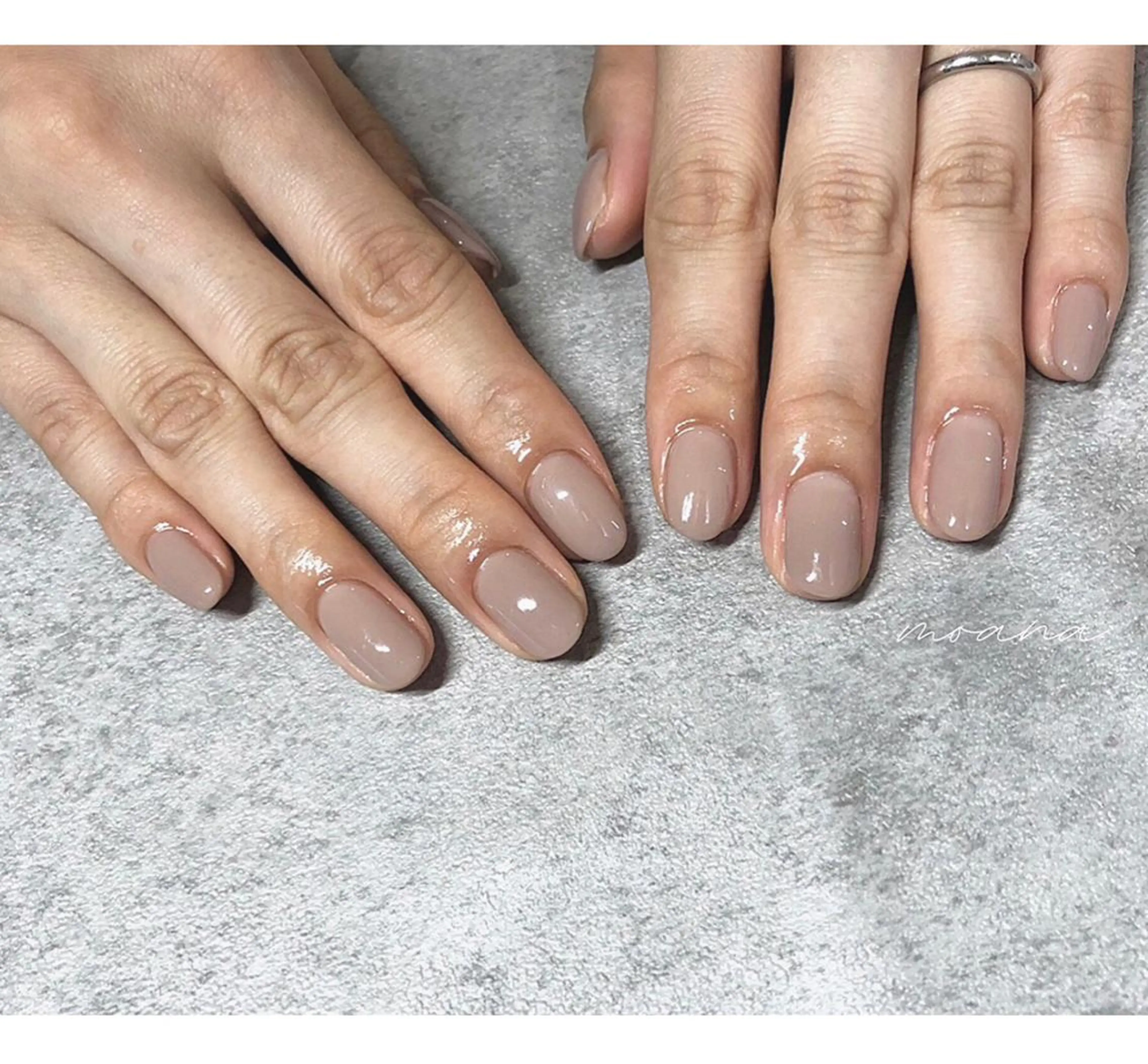 ネイル アートネイル 氷ネイル・うるうるネイル 韓国ネイル ワンカラーネイル private salonMOANAのネイルデザイン