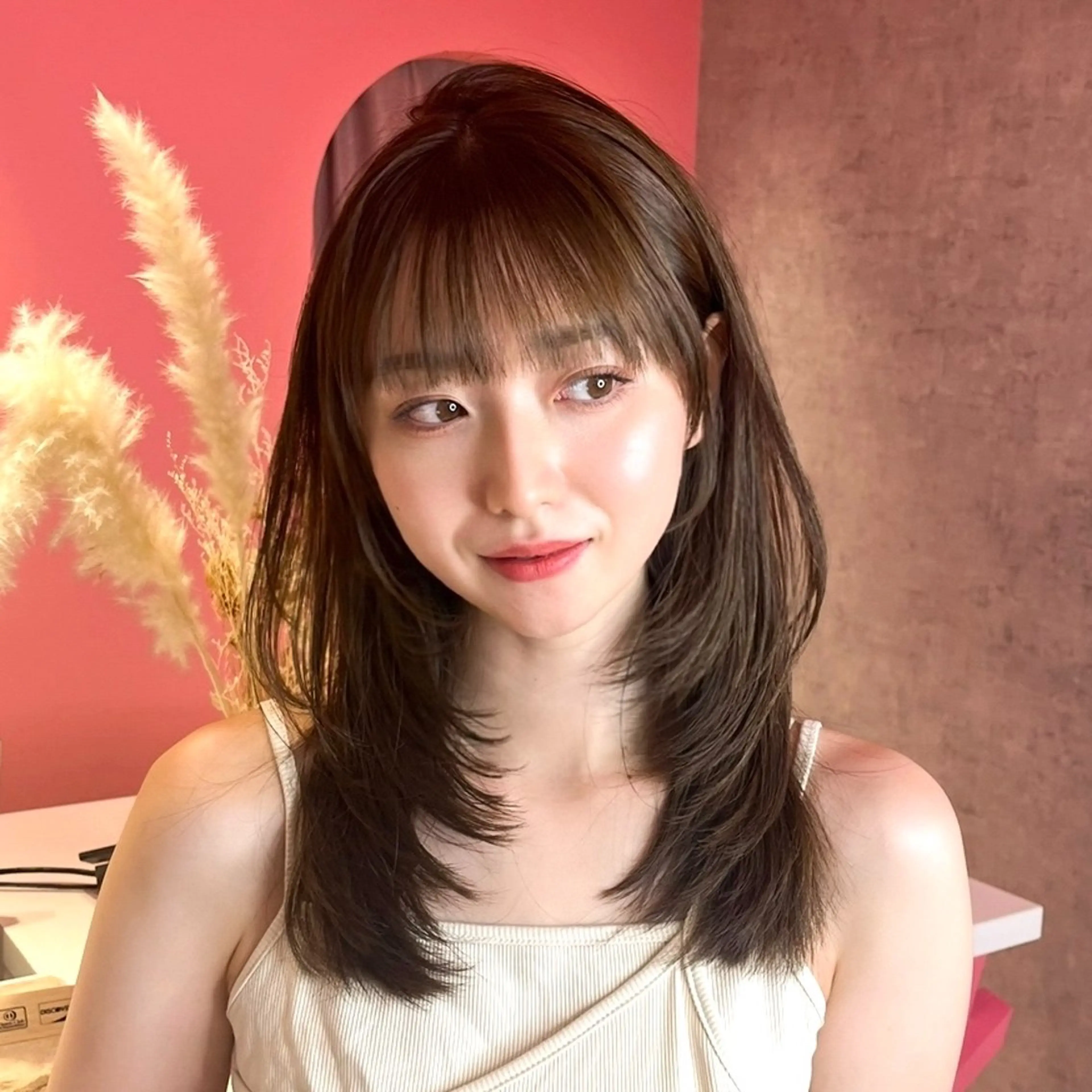 ロング カラー 山崎/ボブ縮毛矯正 レイヤー髪質改善のヘアスタイル