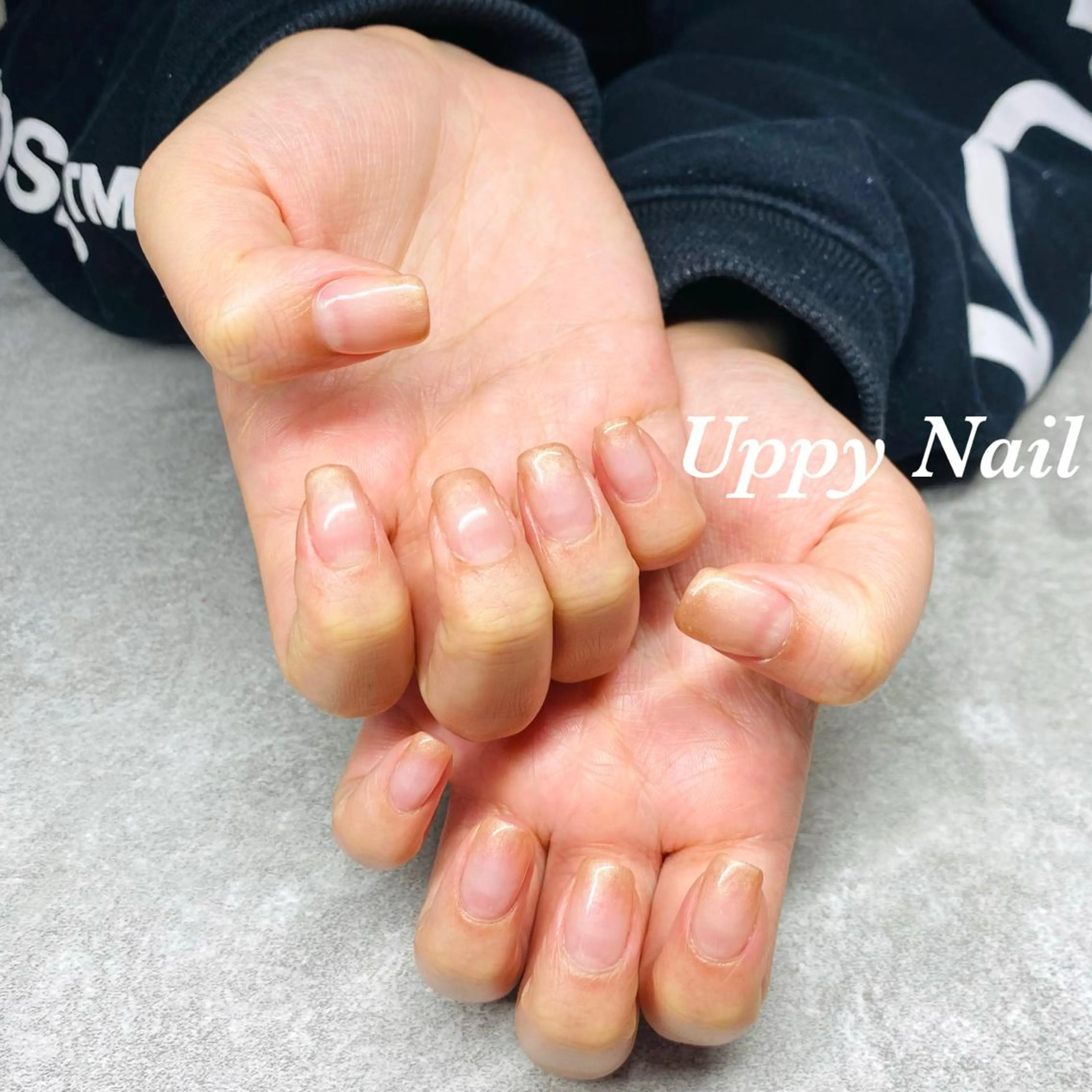ネイル グラデーション オレンジ ハンドネイル Uppy Nail ukyoのネイルデザイン