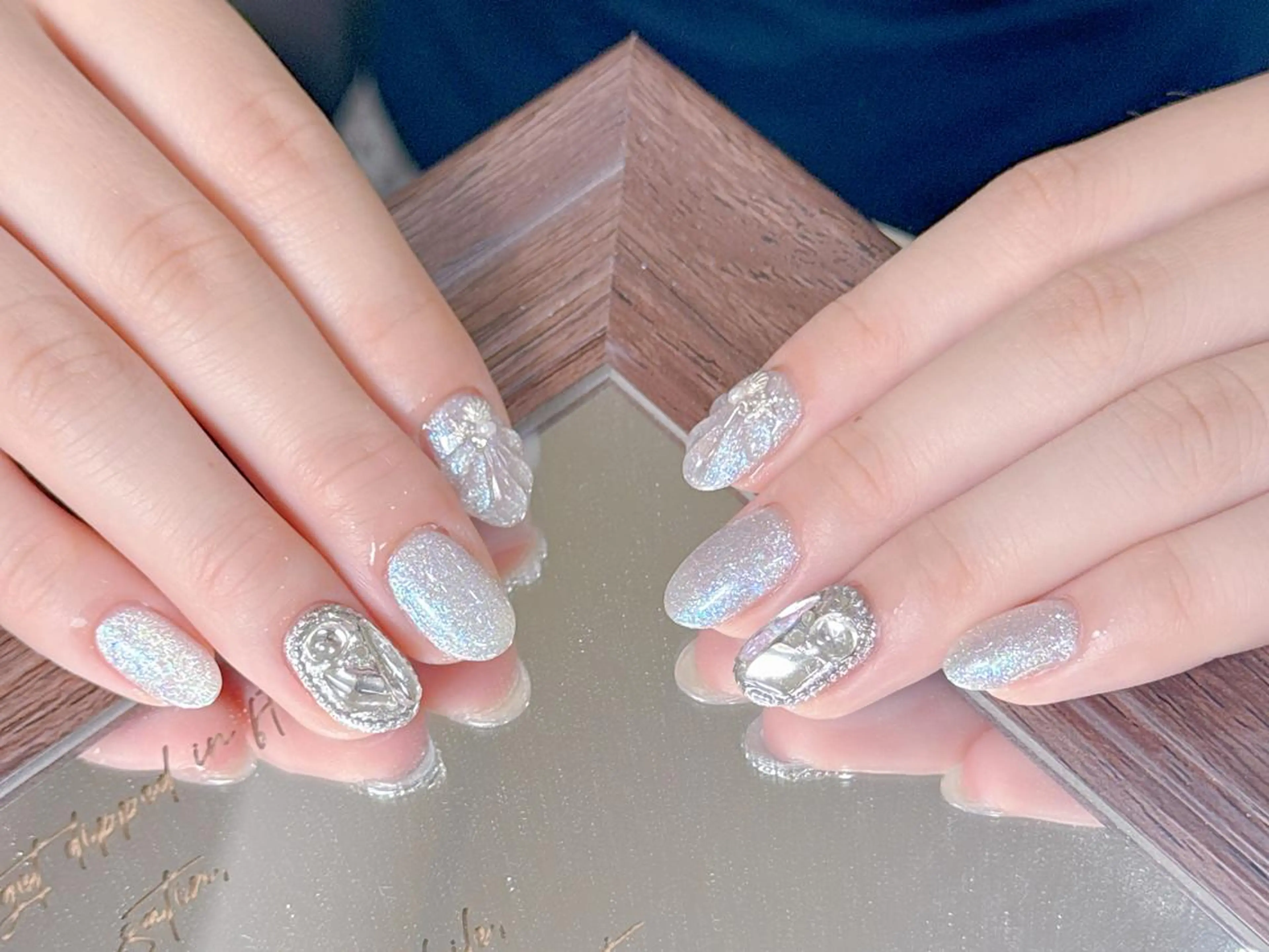 ネイル カジュアル チークネイル フレンチネイル ジェルネイル ガーリー 🎀も ものネイルデザイン