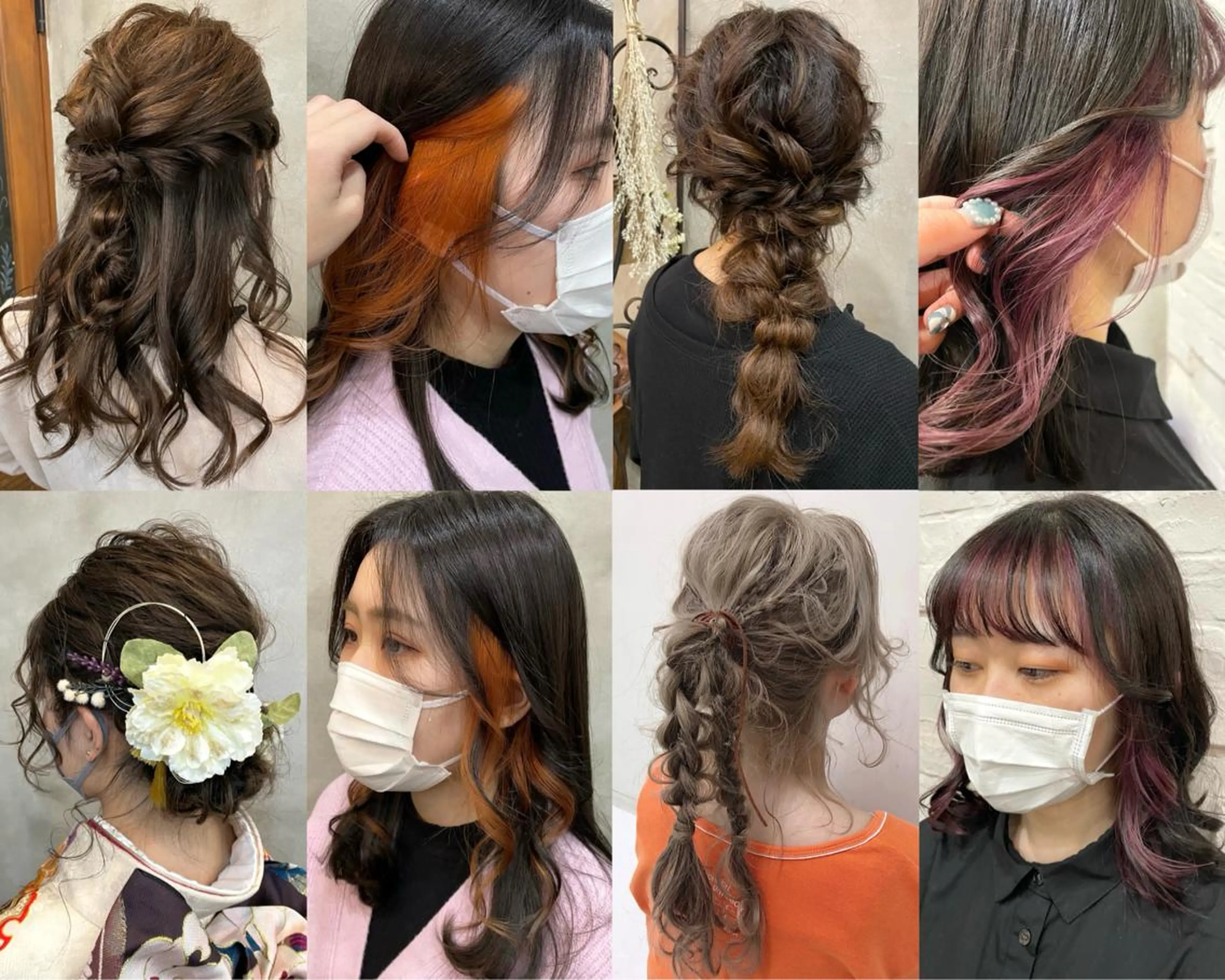 セミロング カラー ヘアアレンジ インナーカラー カット ヘアカラー トリートメント 【ピンク/韓国ヘア/ ヘアセット】亜海のヘアスタイル