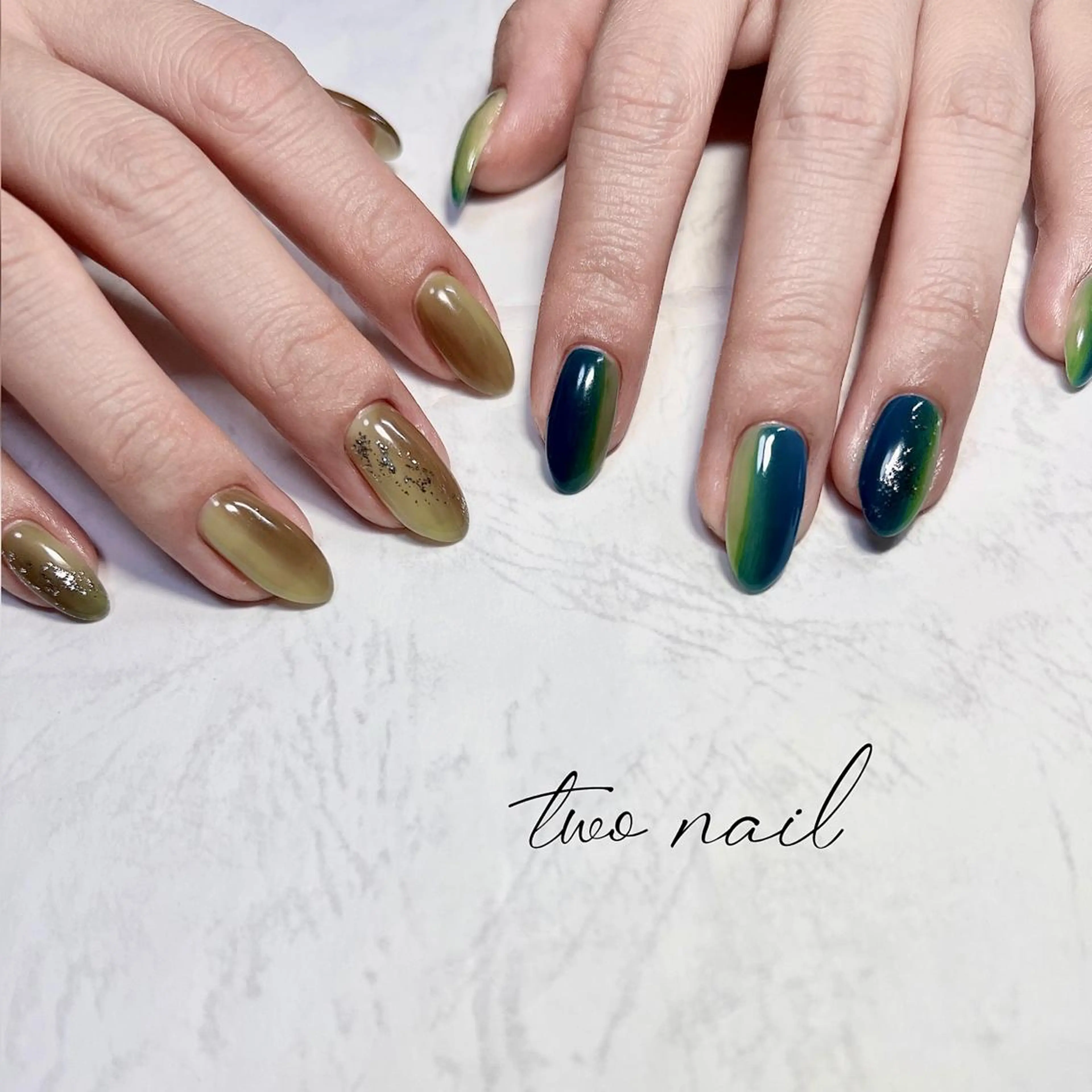 ネイル アートネイル フットネイル ハート ニュアンスネイル ホワイト two nailのネイルデザイン