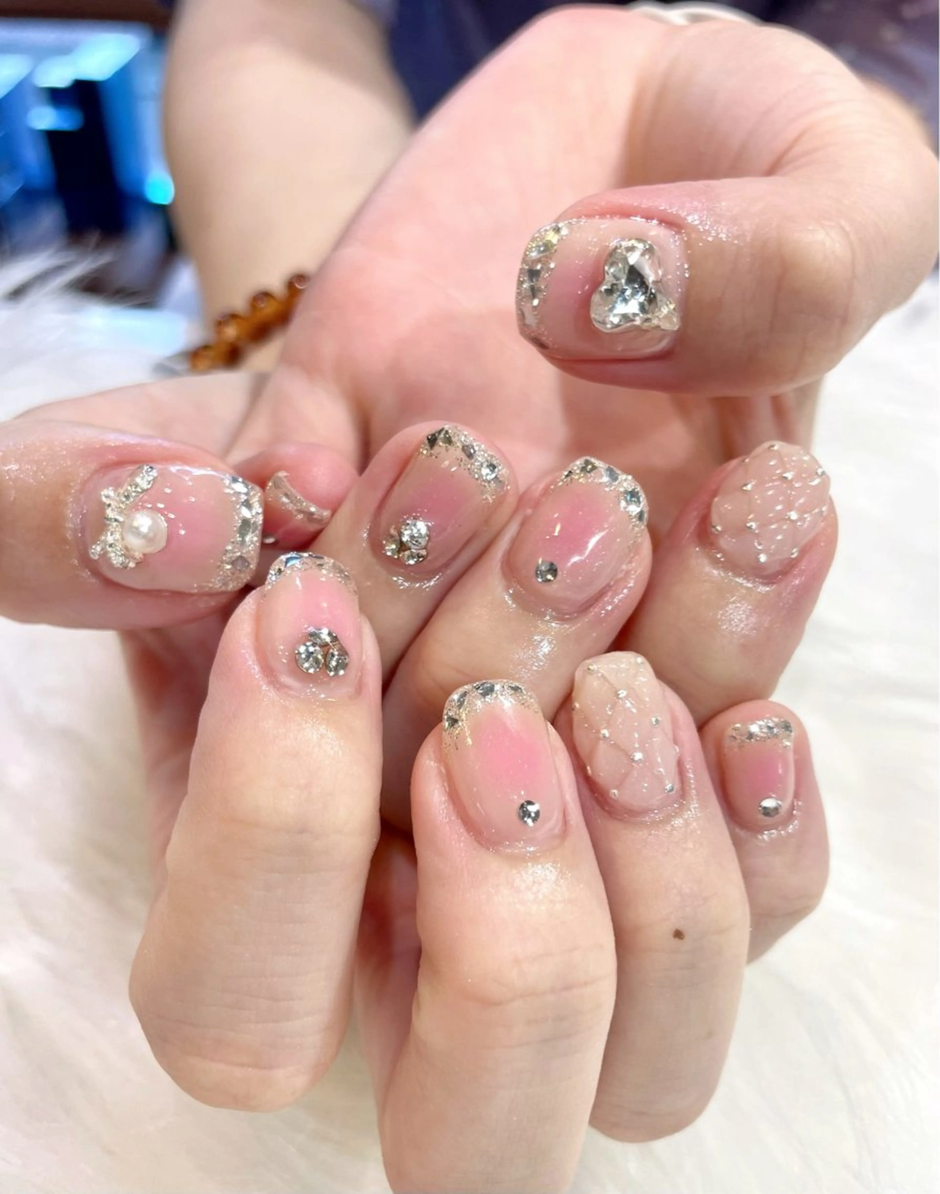 ネイル チークネイル フレンチネイル ガラスフレンチ jujur HARUKA🌸のネイルデザイン