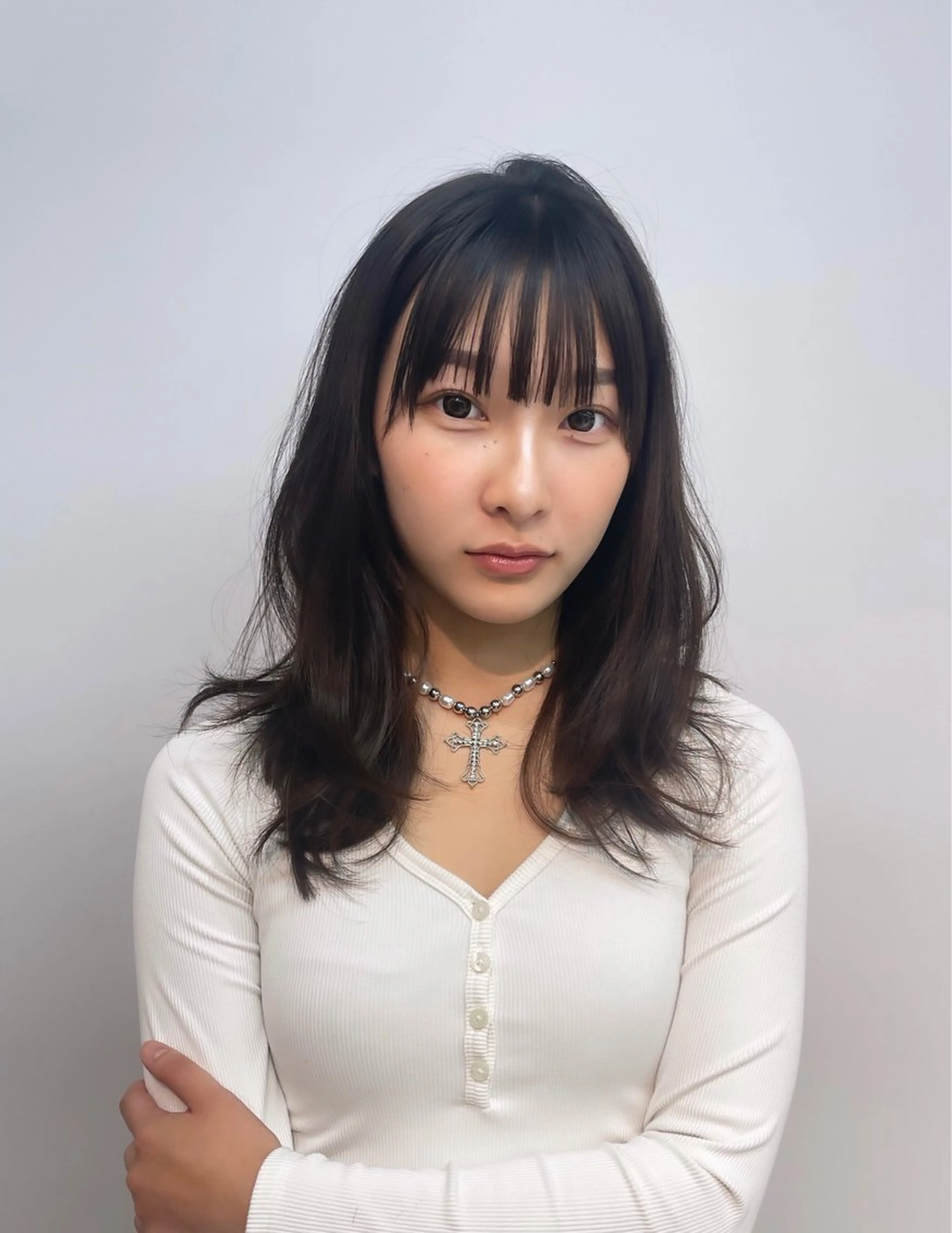 ミディアム カット ヘアカラー トリートメント レイヤーカット/ 堀匠吾のヘアスタイル