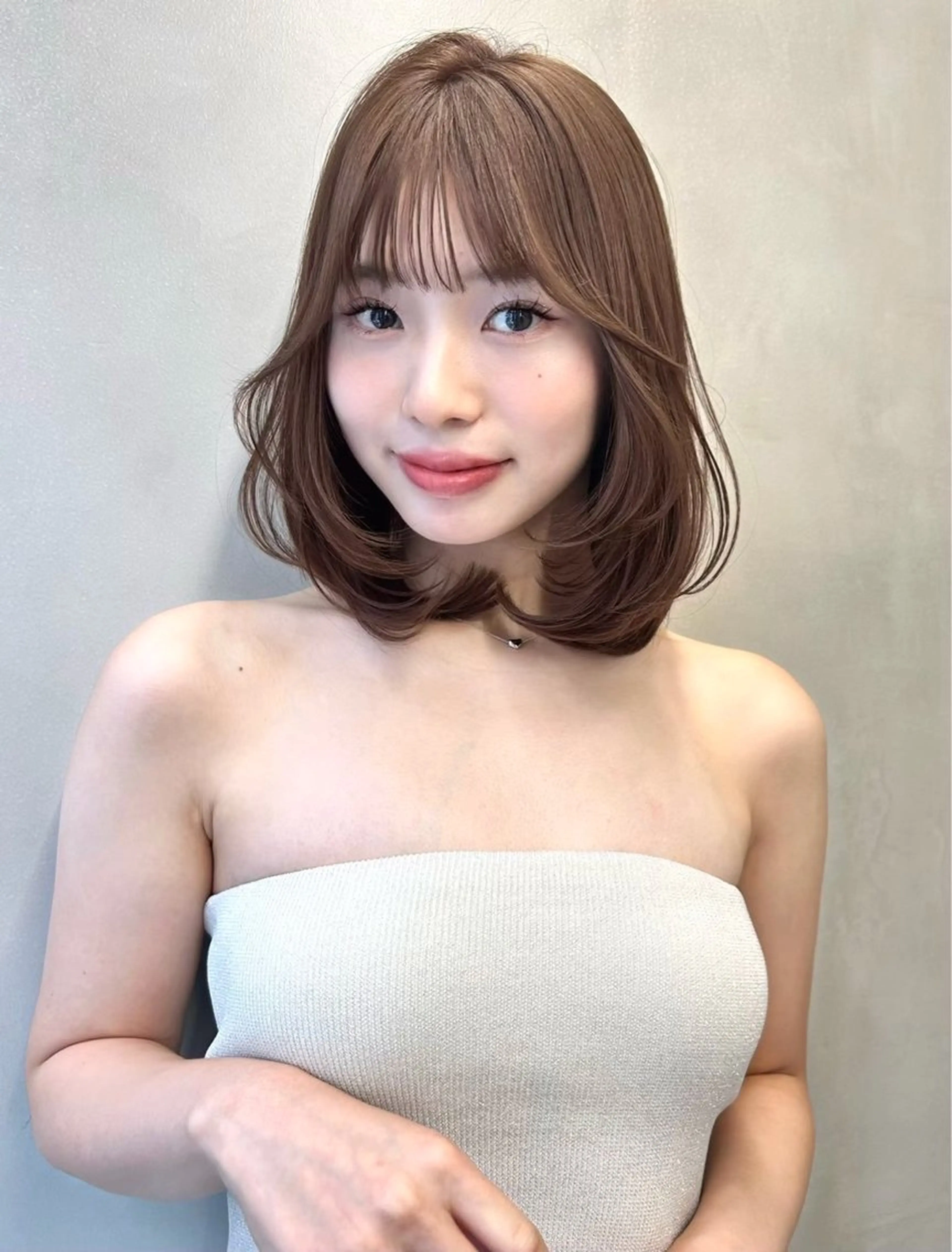 ミディアム カット ヘアカラー 大宮🤍縮毛矯正 レイヤー🪽なるのヘアスタイル