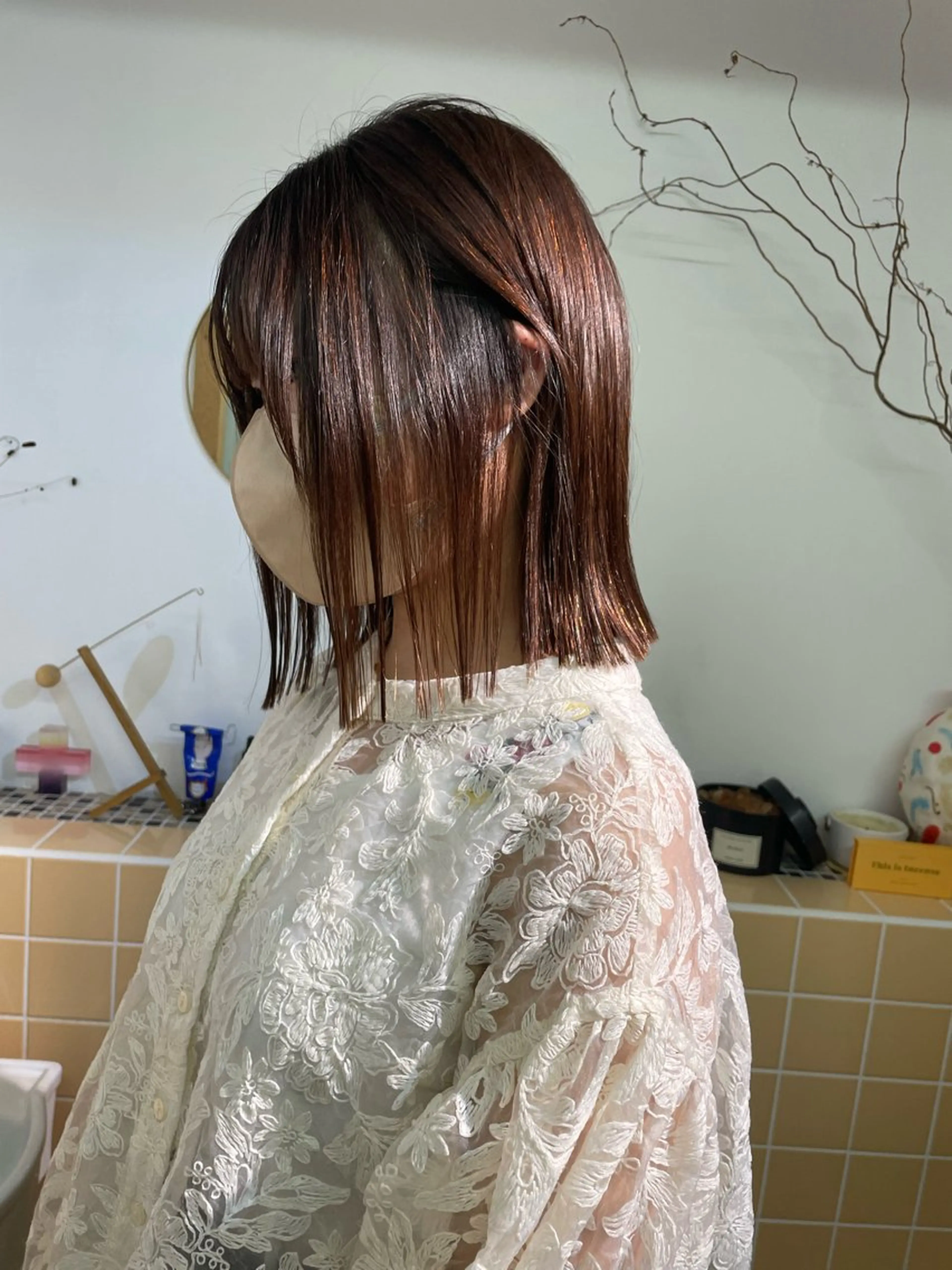 ミディアム 縮毛矯正 sakura🌸 レイヤー/韓国ヘアのヘアスタイル