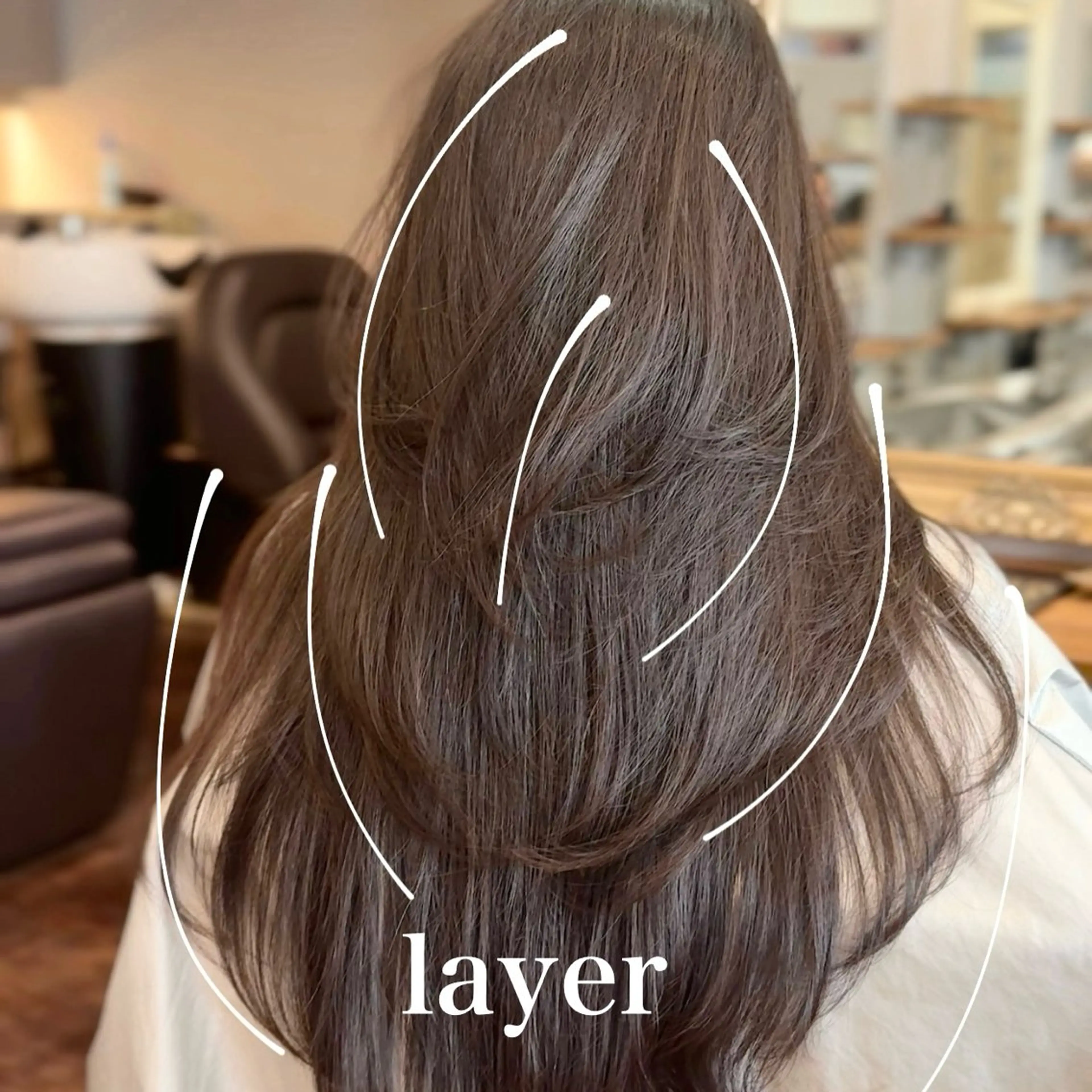セミロング カラー 顔周りカット レイヤーカット SALOWIN 新宿三丁目EAST所属・韓国レイヤー🇰🇷 layercut✂️のヘアスタイル