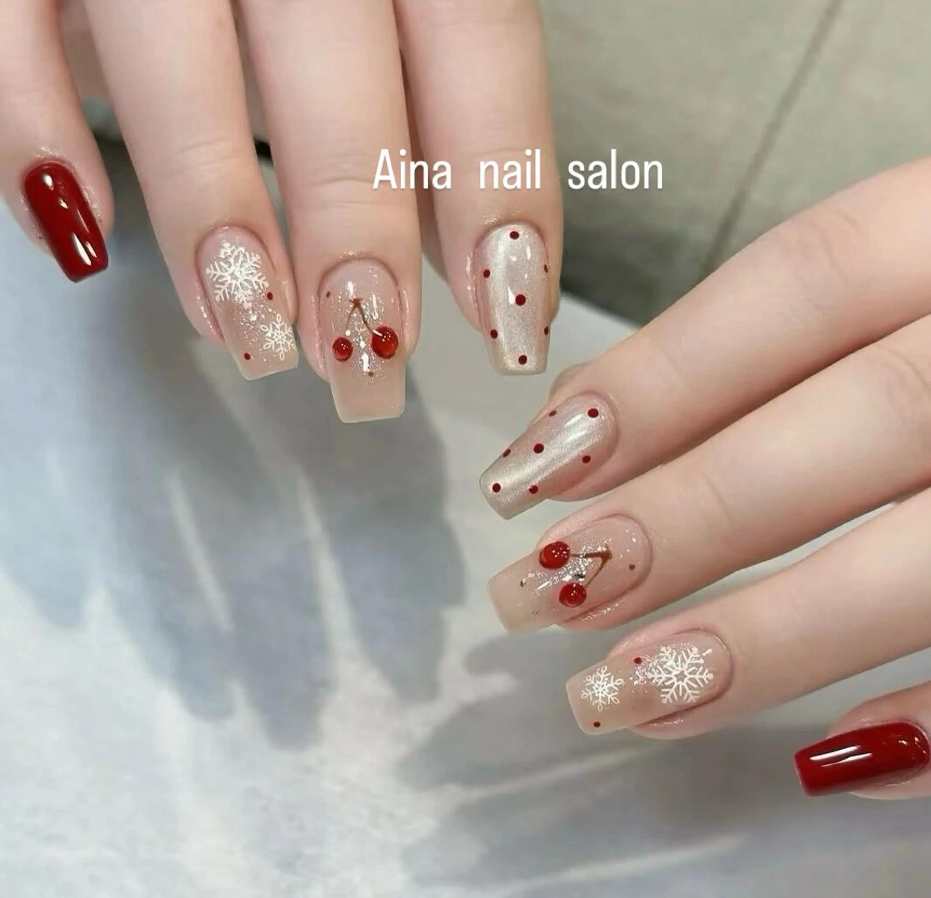 ネイル チークネイル 長さ出し フラッシュネイル フットネイル フレンチネイル Aina nail salon所属・Aina nail salonのネイルデザイン