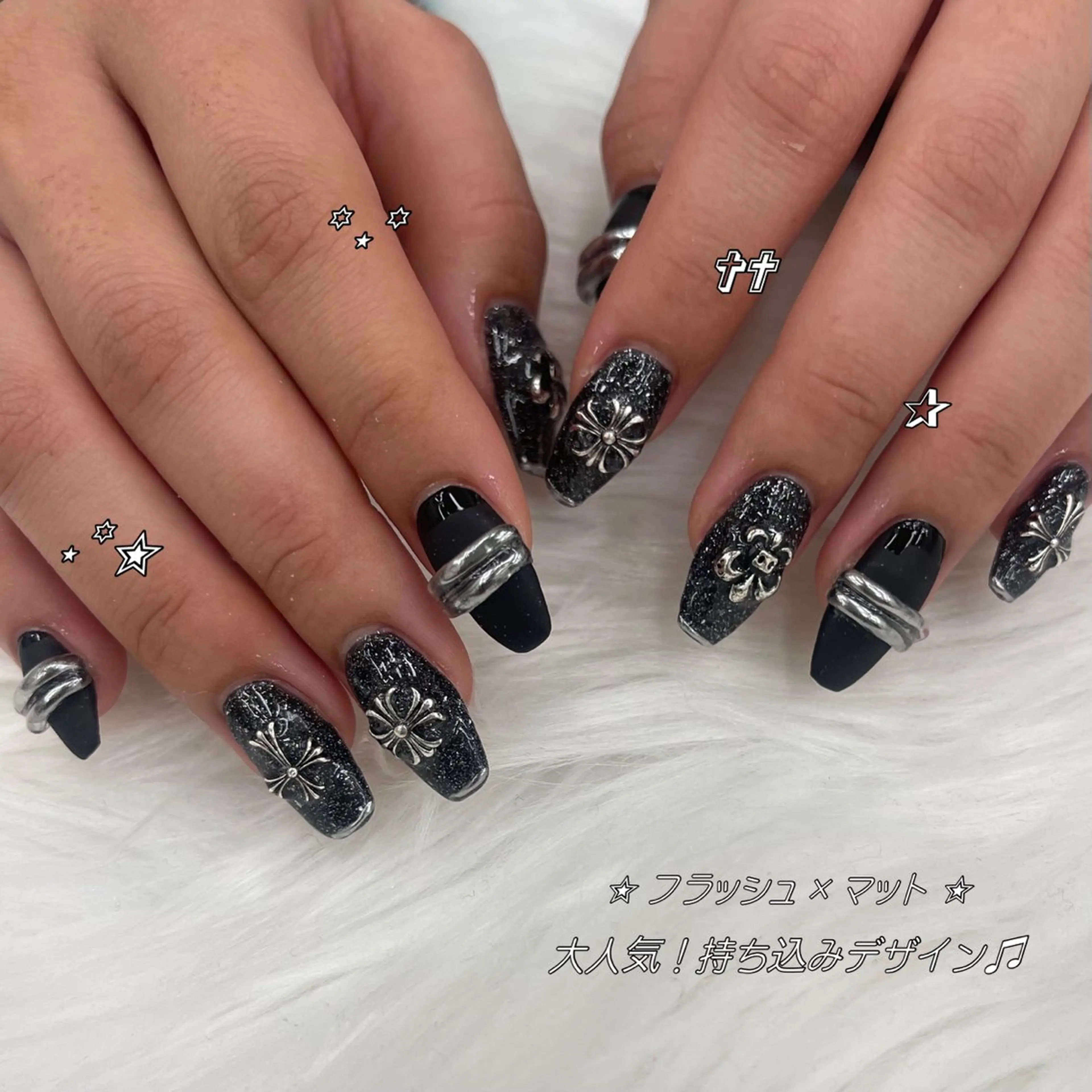 ネイル フラッシュネイル マットネイル Bianca PARCO店 MIUのマツエク・マツパデザイン