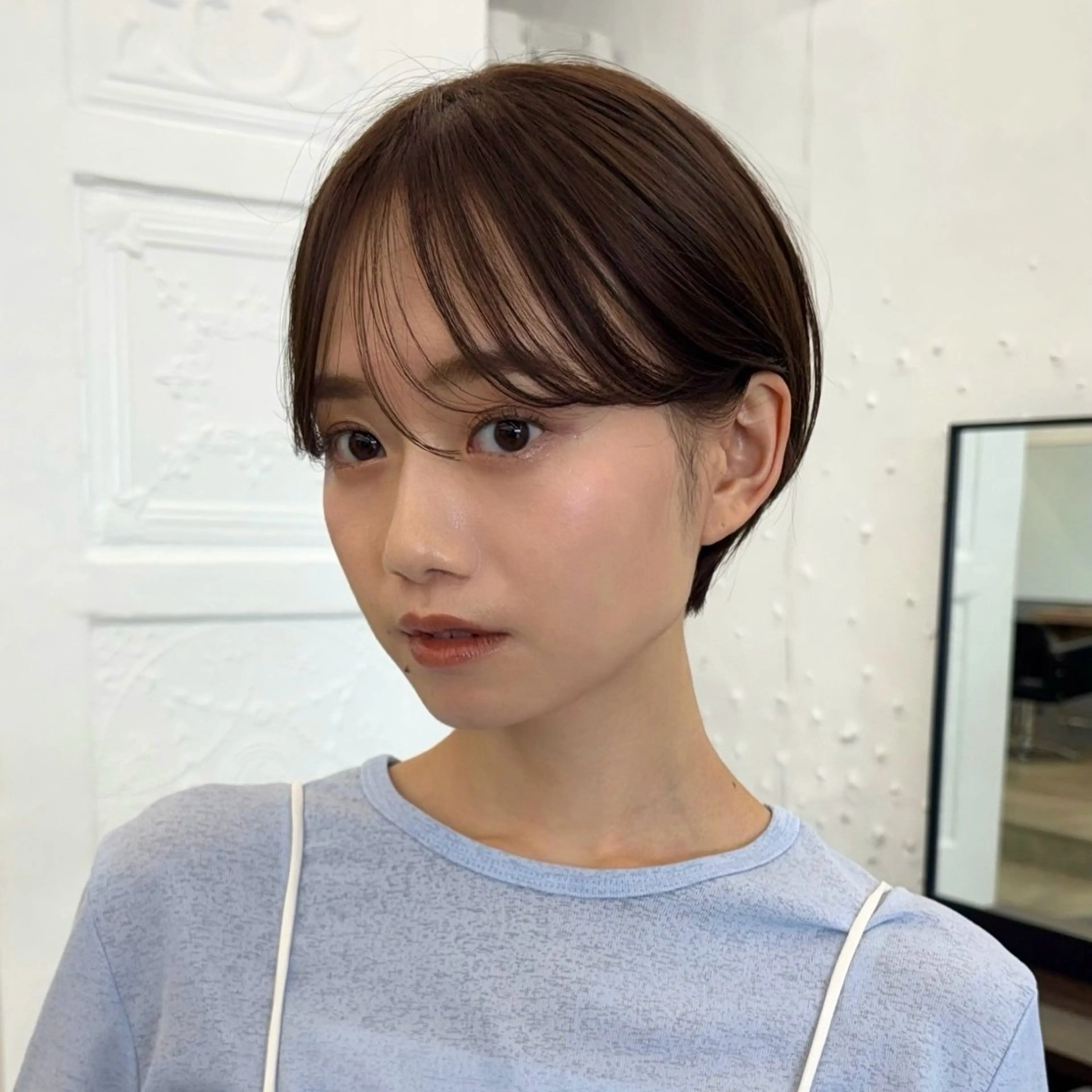 ショート カラー 丸みショート アッシュ アッシュブラウン ブラウンカラー 似合わせカット カット ヘアカラー トリートメント 顔まわり/レイヤー/ 透明感/まいな🥨のヘアスタイル