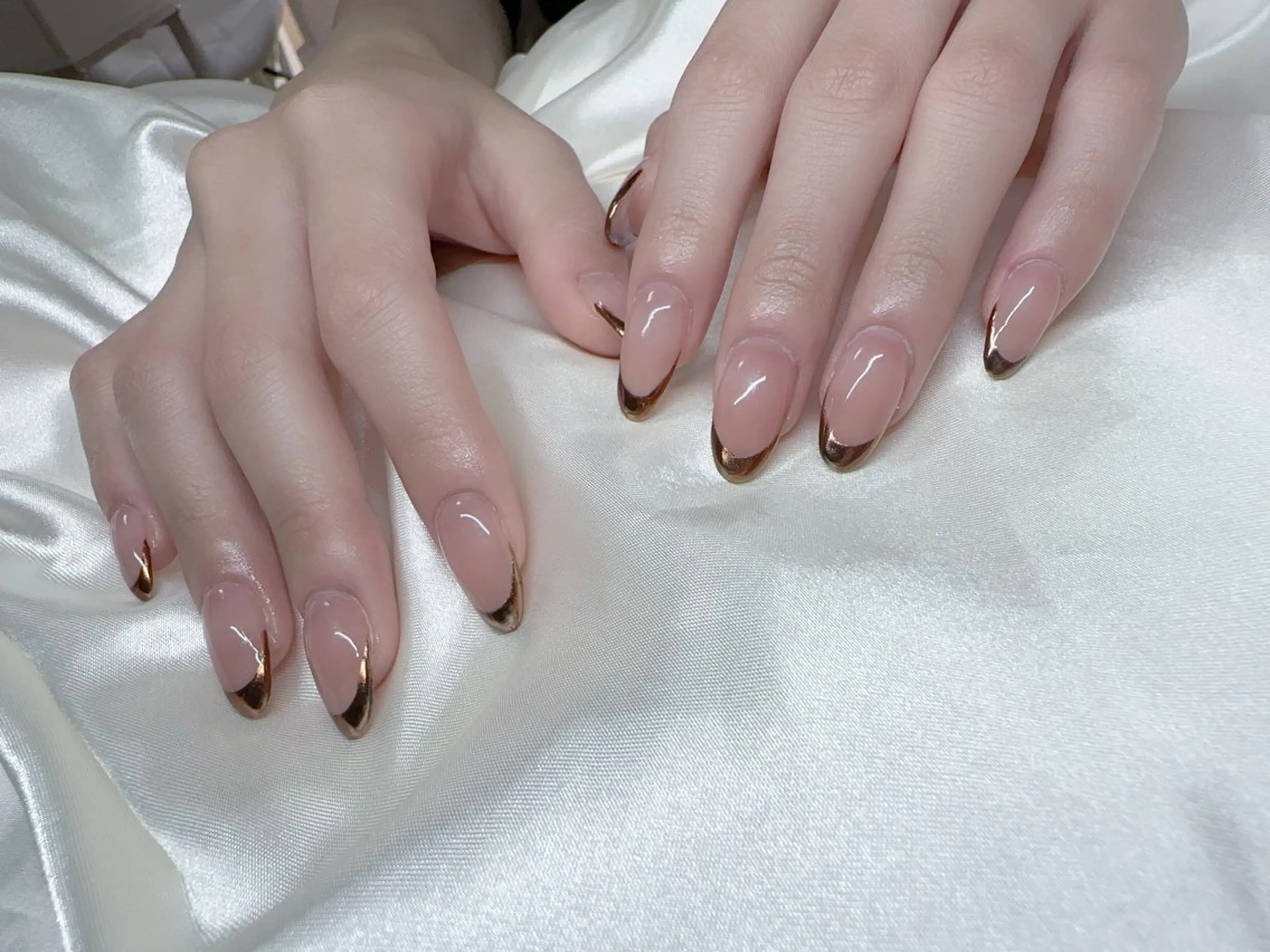 ネイル フレンチネイル ミラーネイル ハンドネイル ANA.CHUO NAILSのネイルデザイン