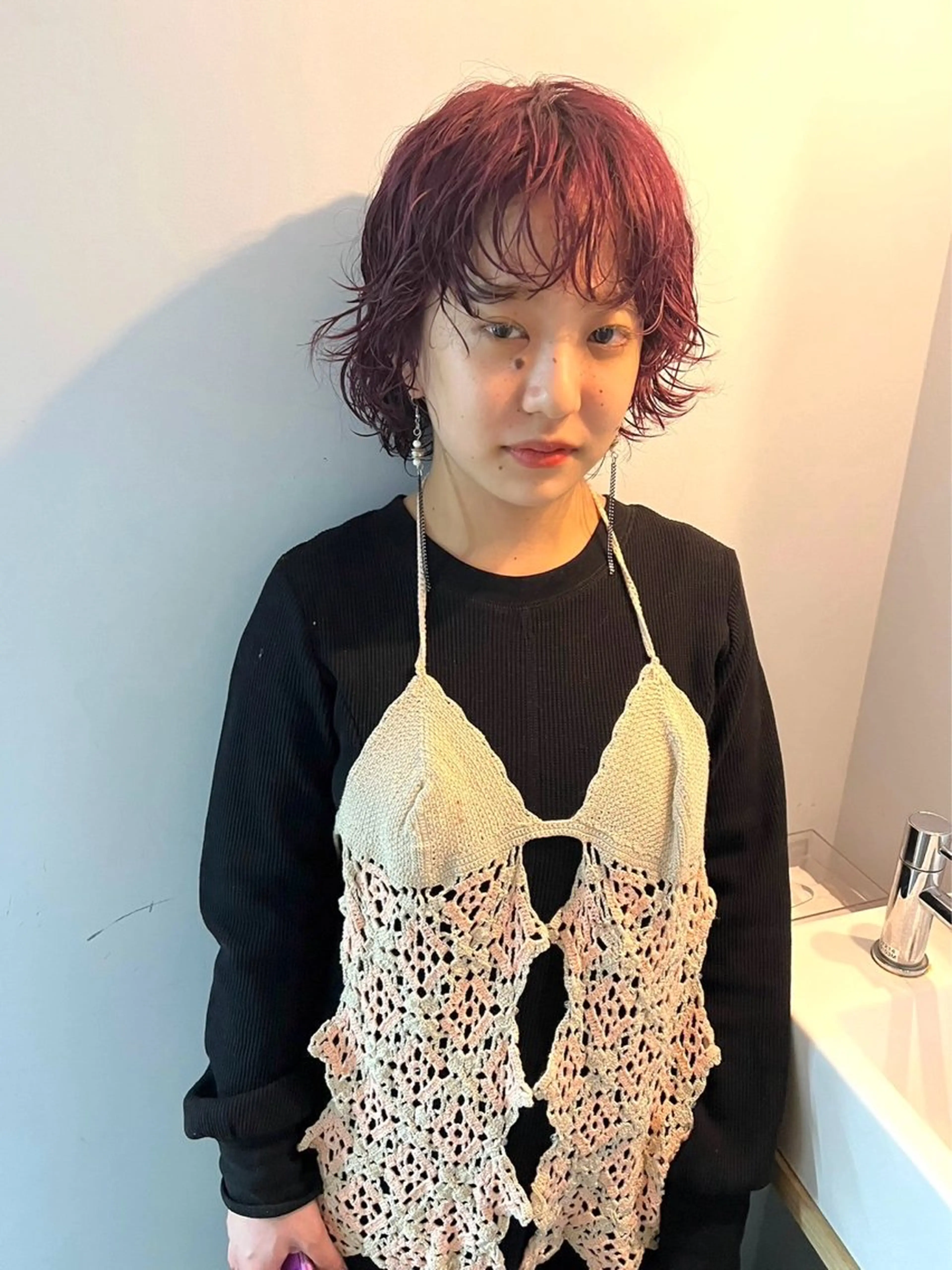 ショート カラー ヘアカラー トリートメント カットモデル/ ハイトーン/ゆうあのヘアスタイル